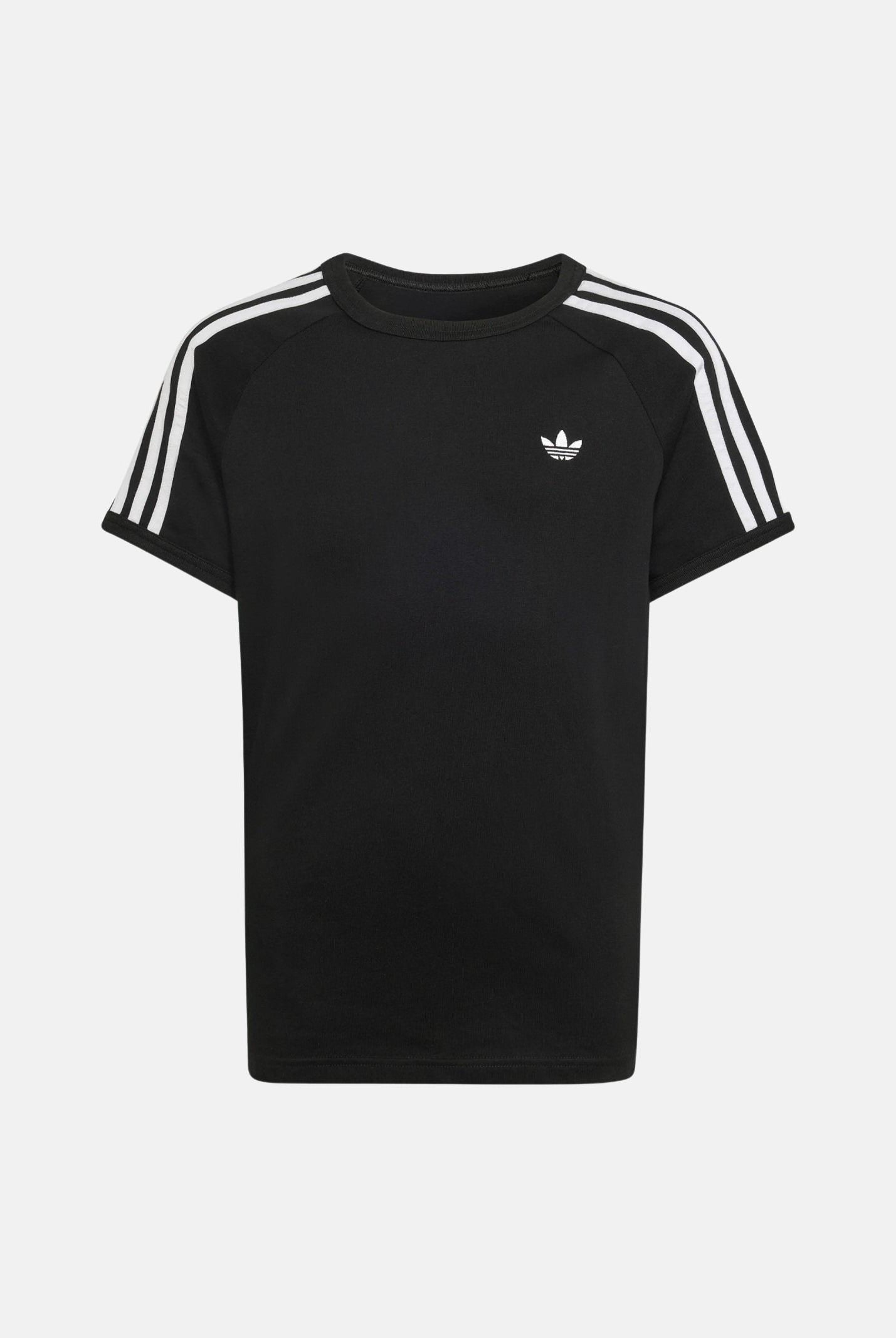 ADIDAS ORIGINALS T-shirt a manica corta 3 STRIPES nera per bambino e bambina KE0919 . ADIDAS ORIGINALS