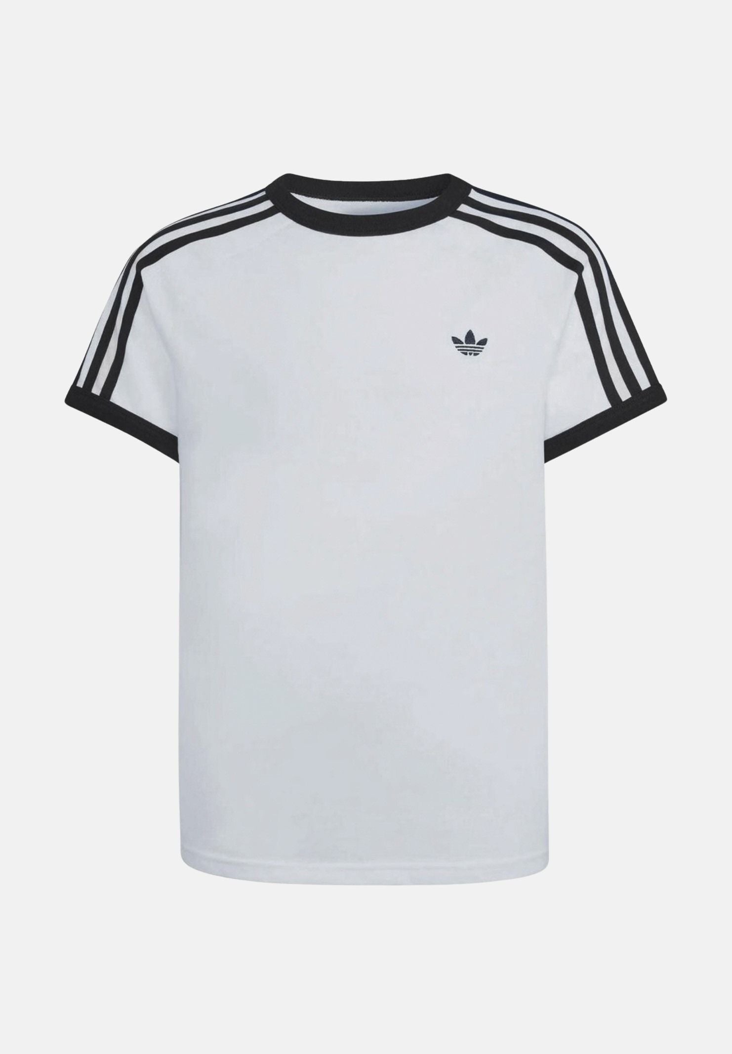 ADIDAS ORIGINALS T-shirt a manica corta 3 STRIPES bianca per bambino e bambina KE0920 . ADIDAS ORIGINALS
