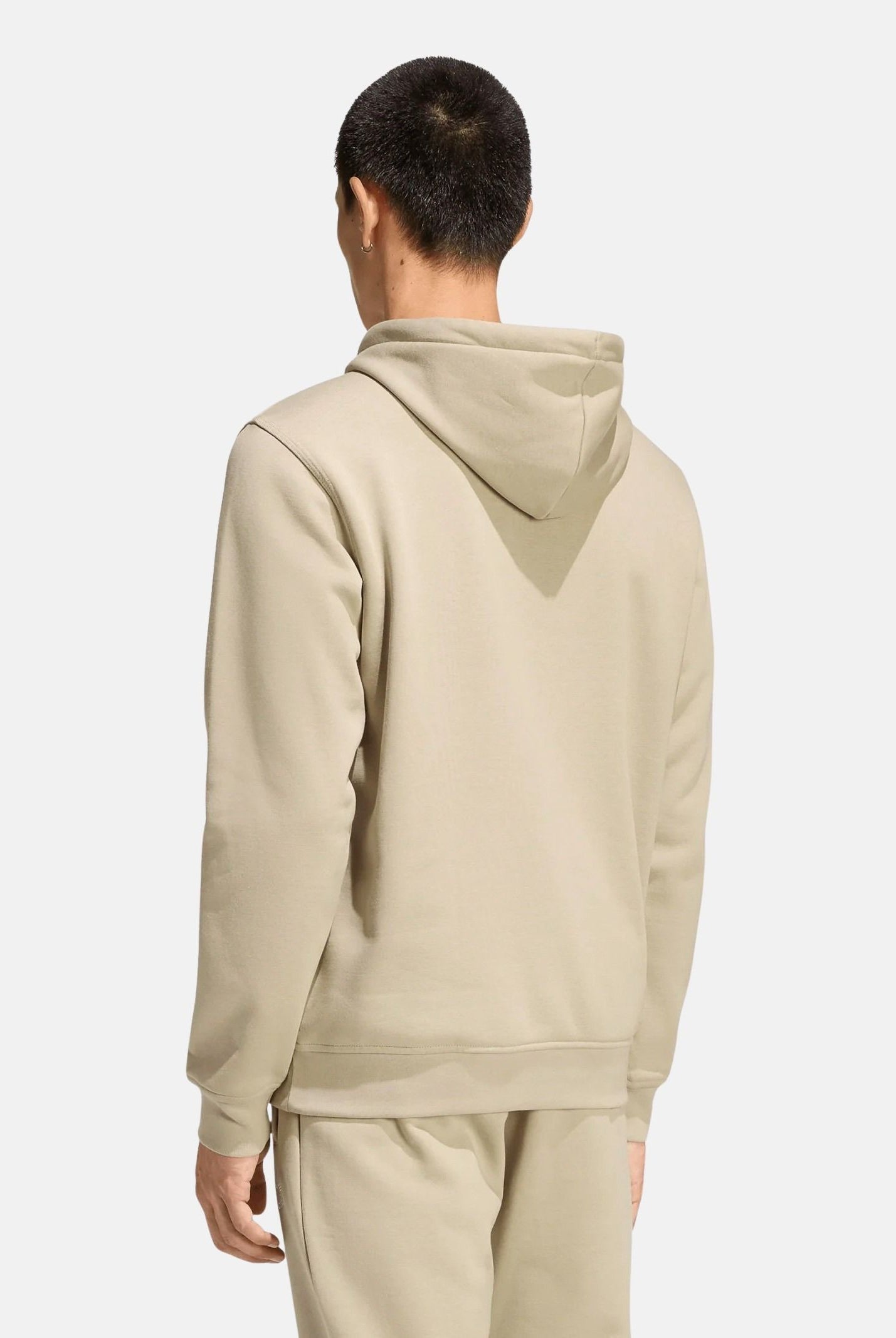 ADIDAS ORIGINALS Felpa TREFOIL ESSENTIALS beige da uomo con cappuccio KE1187 . ADIDAS ORIGINALS