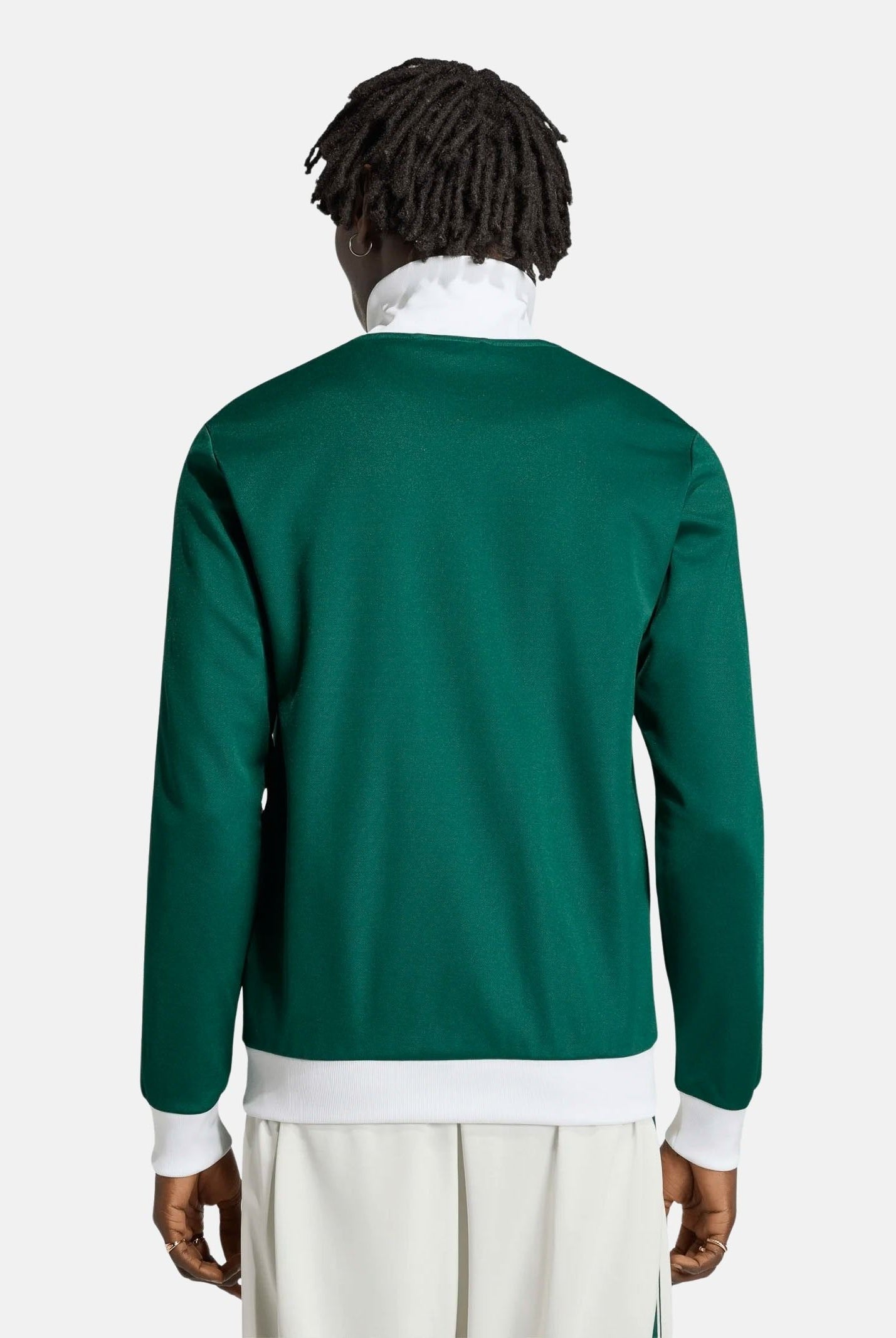 ADIDAS ORIGINALS Felpa con zip Track Top Iconico collegiate green e white, colore basico verde, uomo. KE1666 . ADIDAS ORIGINALS