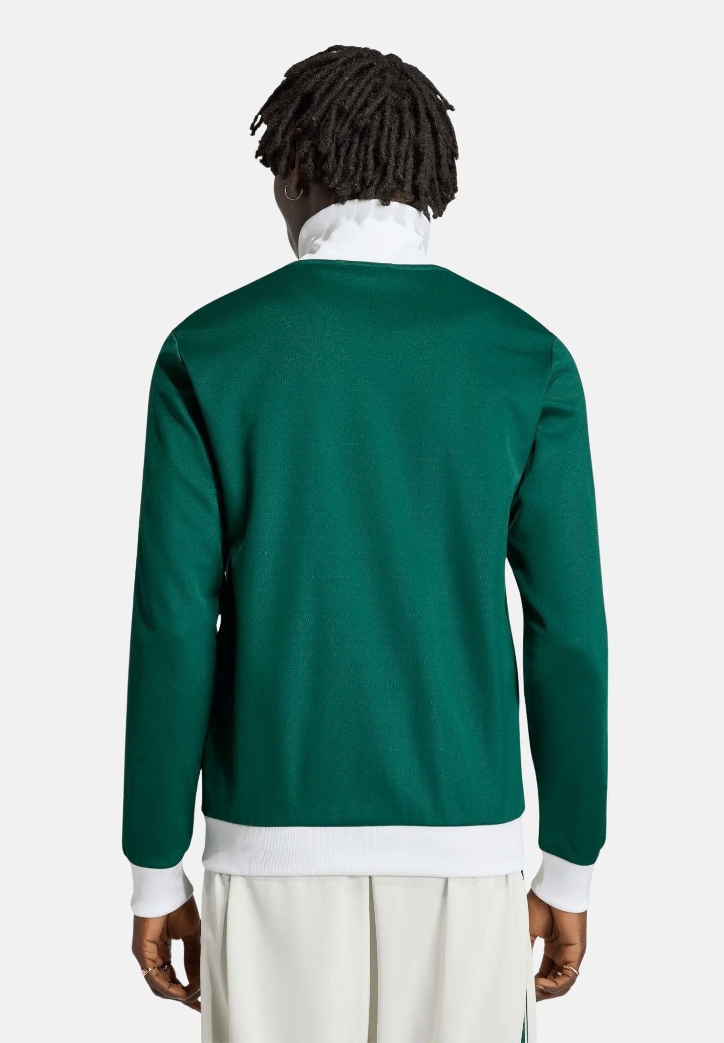 ADIDAS ORIGINALS Felpa con zip Track Top Iconico collegiate green e white, colore basico verde, uomo. KE1666 . ADIDAS ORIGINALS