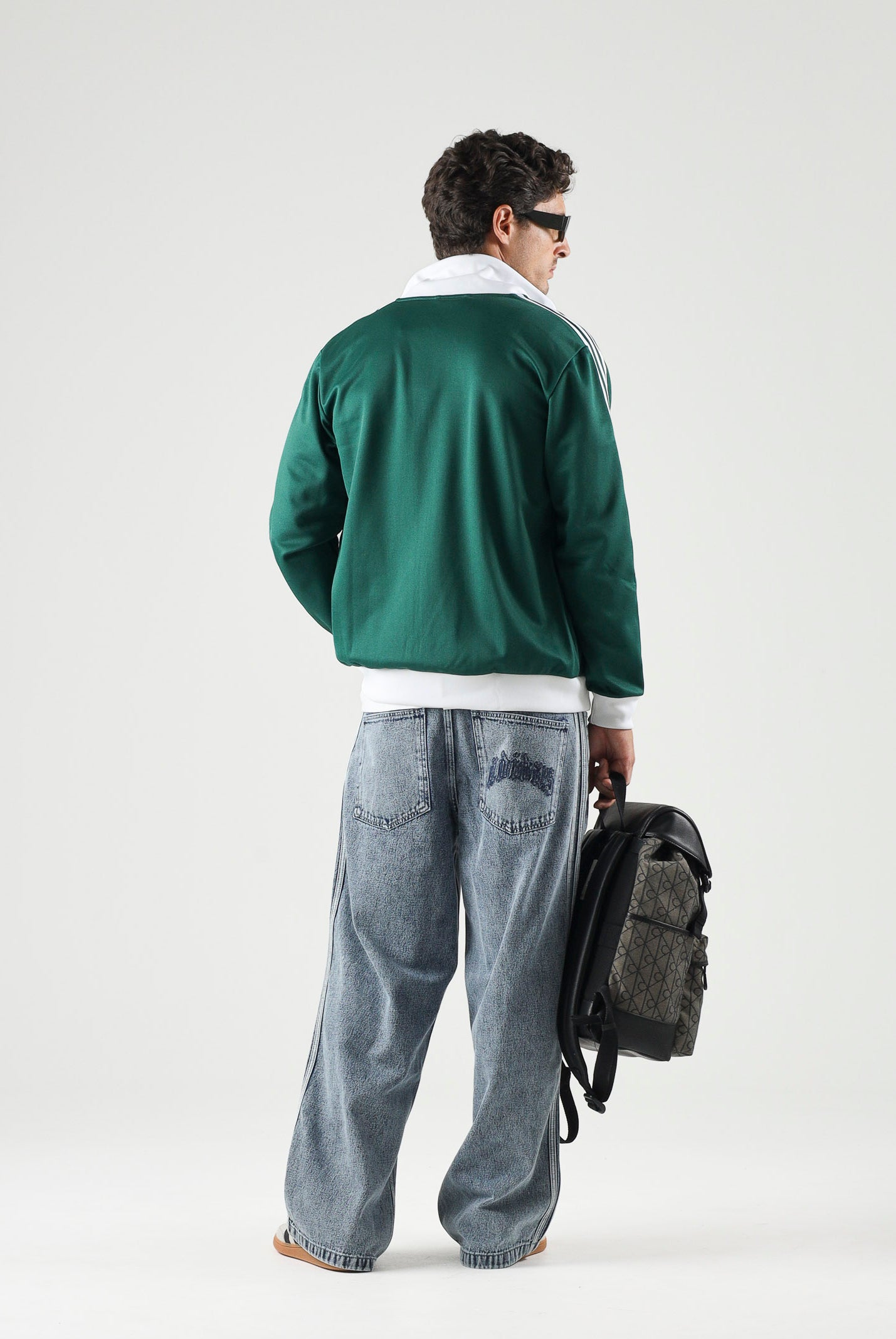 ADIDAS ORIGINALS Felpa con zip Track Top Iconico collegiate green e white, colore basico verde, uomo. KE1666 . ADIDAS ORIGINALS