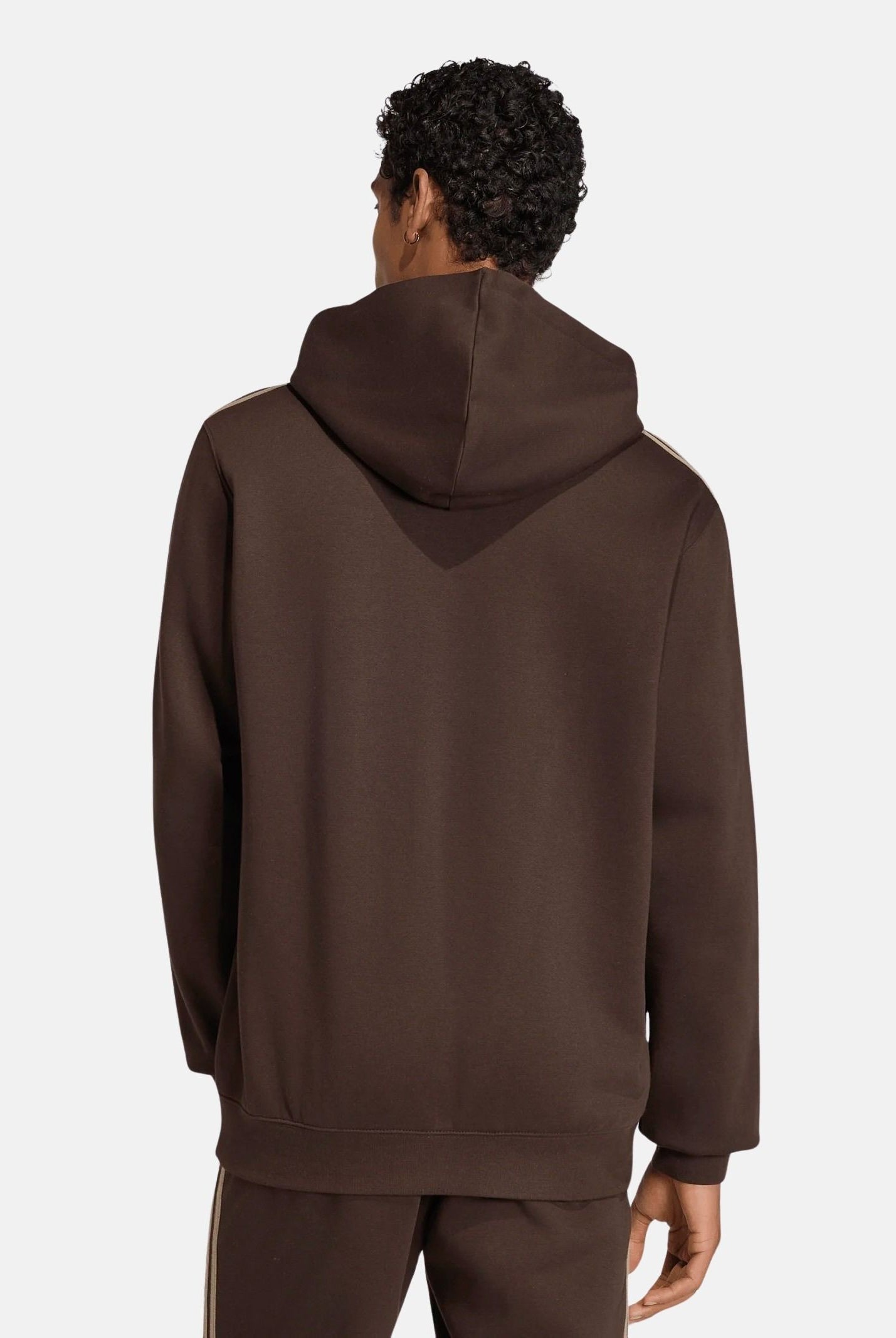 ADIDAS ORIGINALS Felpa HOODIE 3 STRIPES Aurora Coffee marrone uomo. KE1685 . ADIDAS ORIGINALS