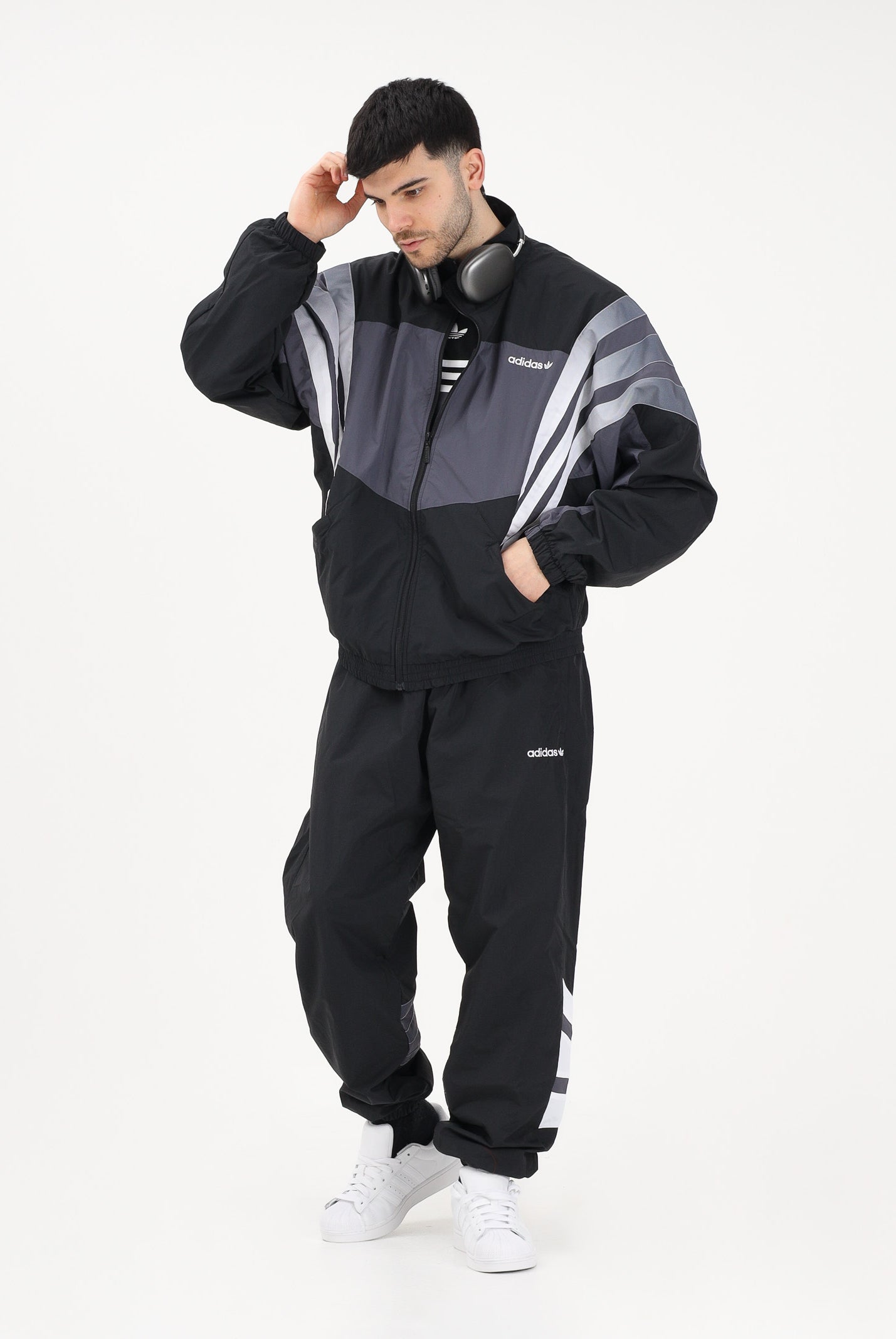 ADIDAS ORIGINALS Pantalone sportivo SANTIAGO nero da uomo KE3430 . ADIDAS ORIGINALS
