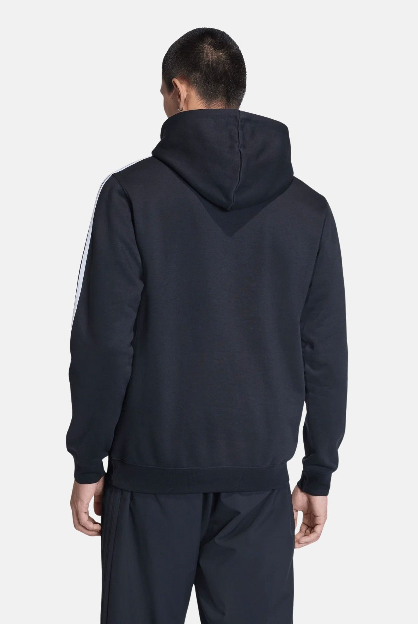 ADIDAS ORIGINALS Felpa con cappuccio HOODIE 3 STRIPES Black, nero, uomo. KE3557 . ADIDAS ORIGINALS