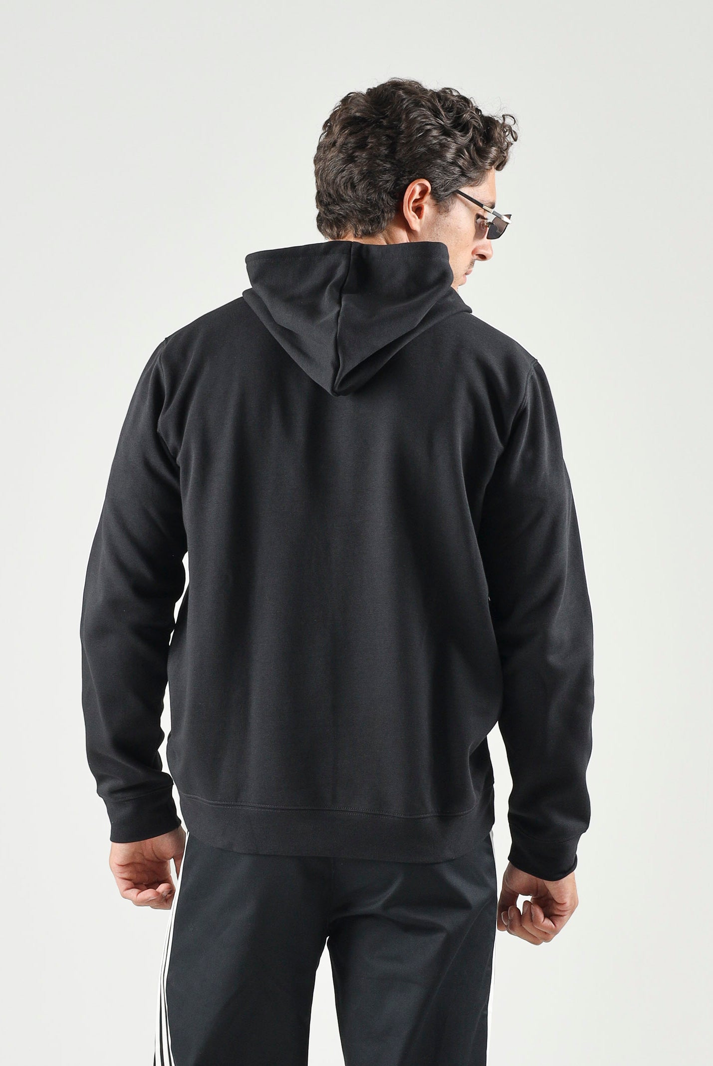ADIDAS ORIGINALS Felpa con cappuccio HOODIE 3 STRIPES Black, nero, uomo. KE3557 . ADIDAS ORIGINALS