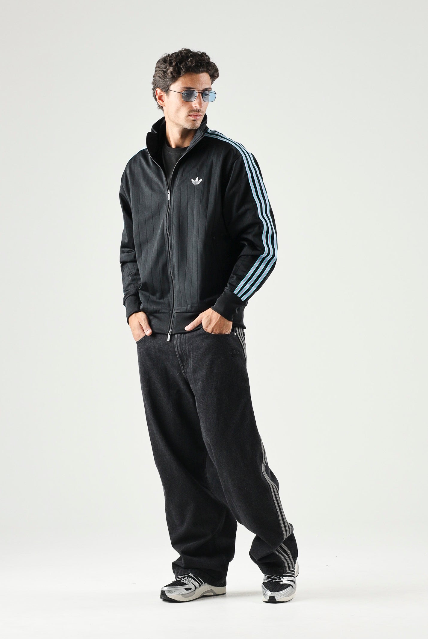 ADIDAS ORIGINALS Felpa con zip FIREBIRD DROP NEEDLE TRACK TOP Black, da uomo. KE4130 . ADIDAS ORIGINALS
