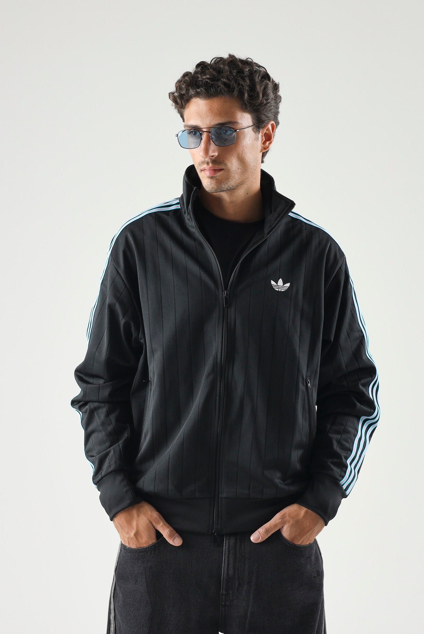 ADIDAS ORIGINALS Felpa con zip FIREBIRD DROP NEEDLE TRACK TOP Black, da uomo. KE4130 . ADIDAS ORIGINALS