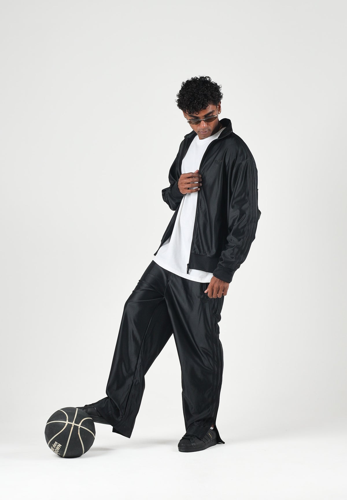 ADIDAS ORIGINALS Felpa con zip FIREBIRD METALLIZZATA nera per uomo e donna KE4163 . ADIDAS ORIGINALS