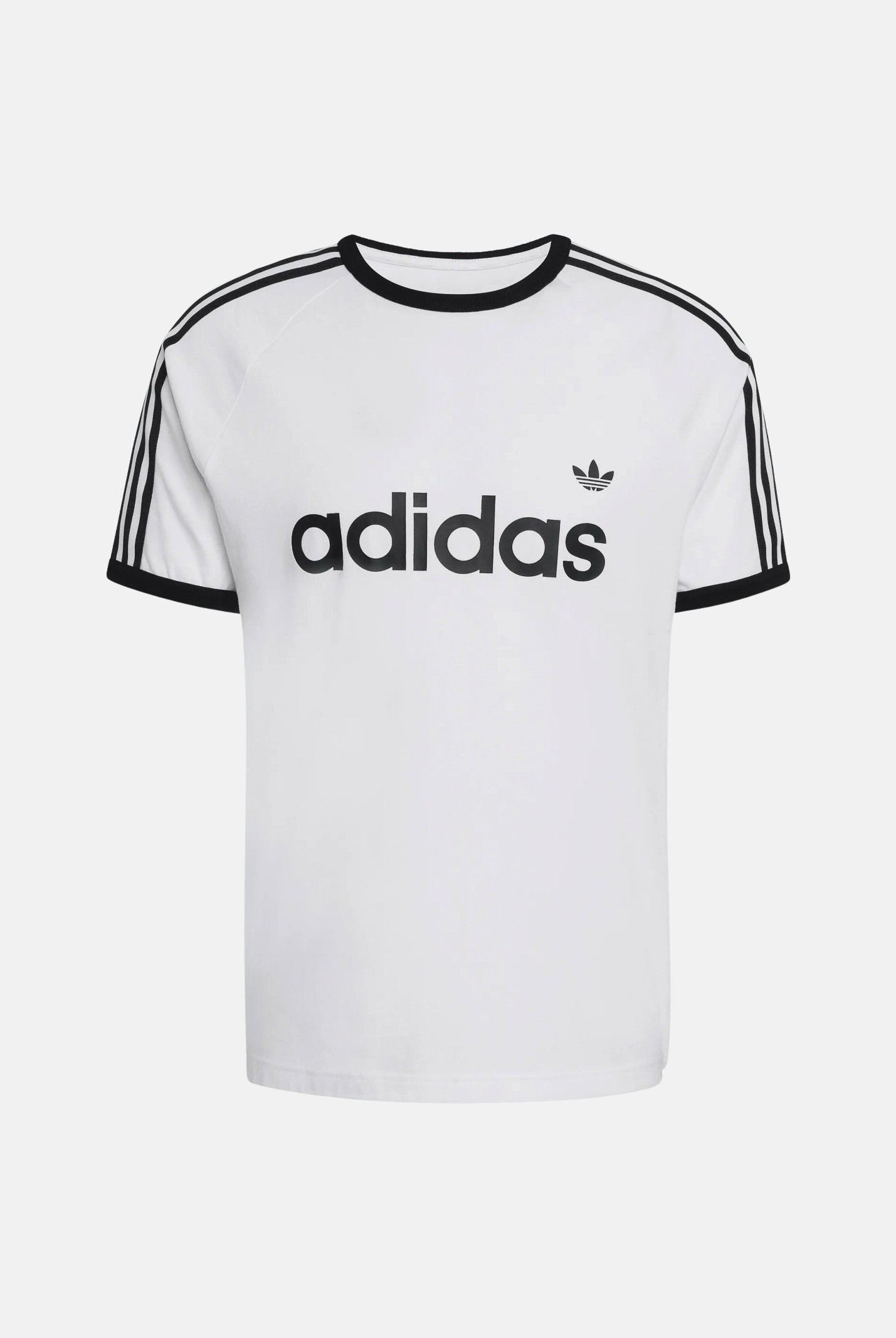 ADIDAS ORIGINALS T-shirt a manica corta 3-STRIPES SLIM RINGER bianca da uomo KF0418 . ADIDAS ORIGINALS