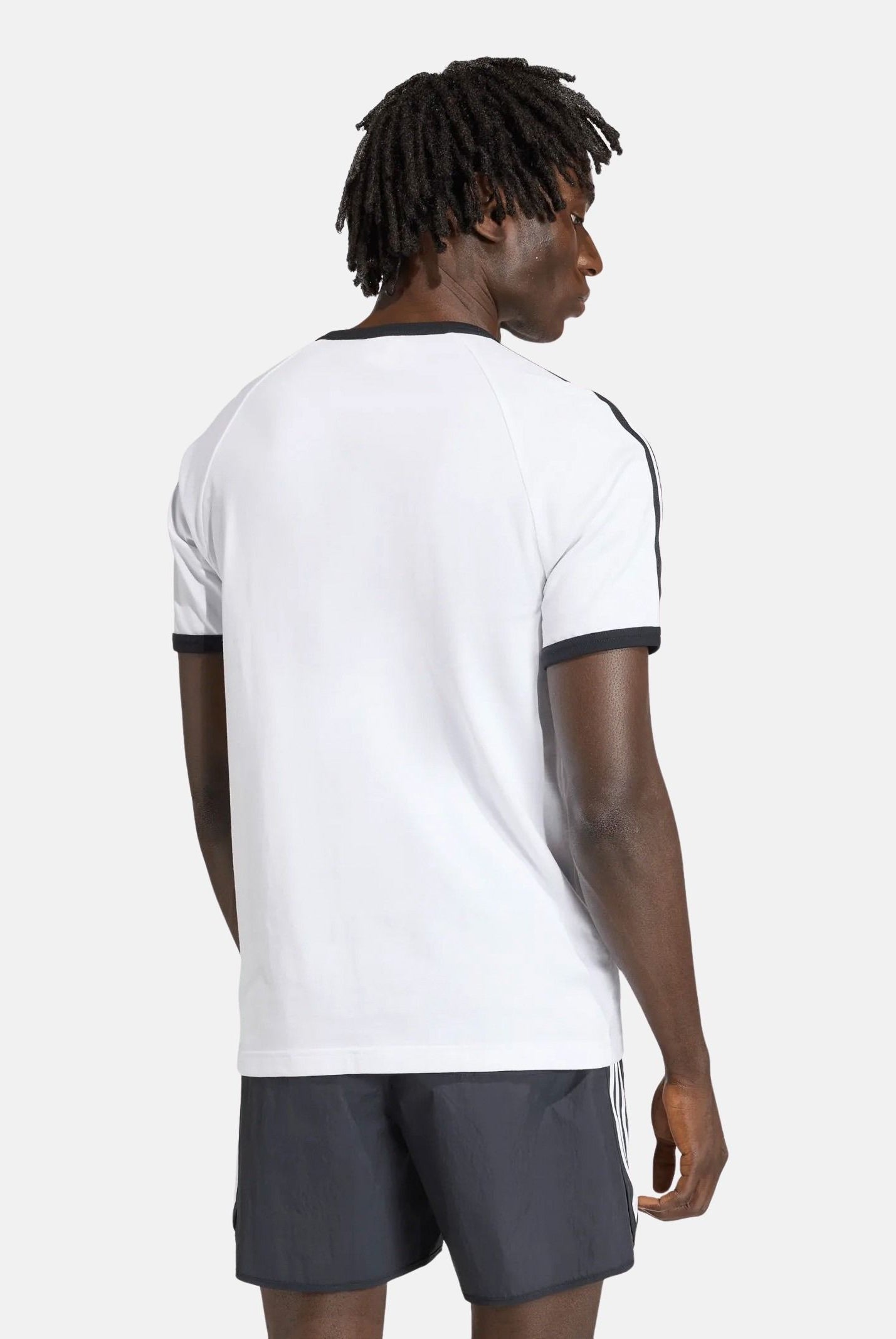 ADIDAS ORIGINALS T-shirt a manica corta 3-STRIPES SLIM RINGER bianca da uomo KF0418 . ADIDAS ORIGINALS