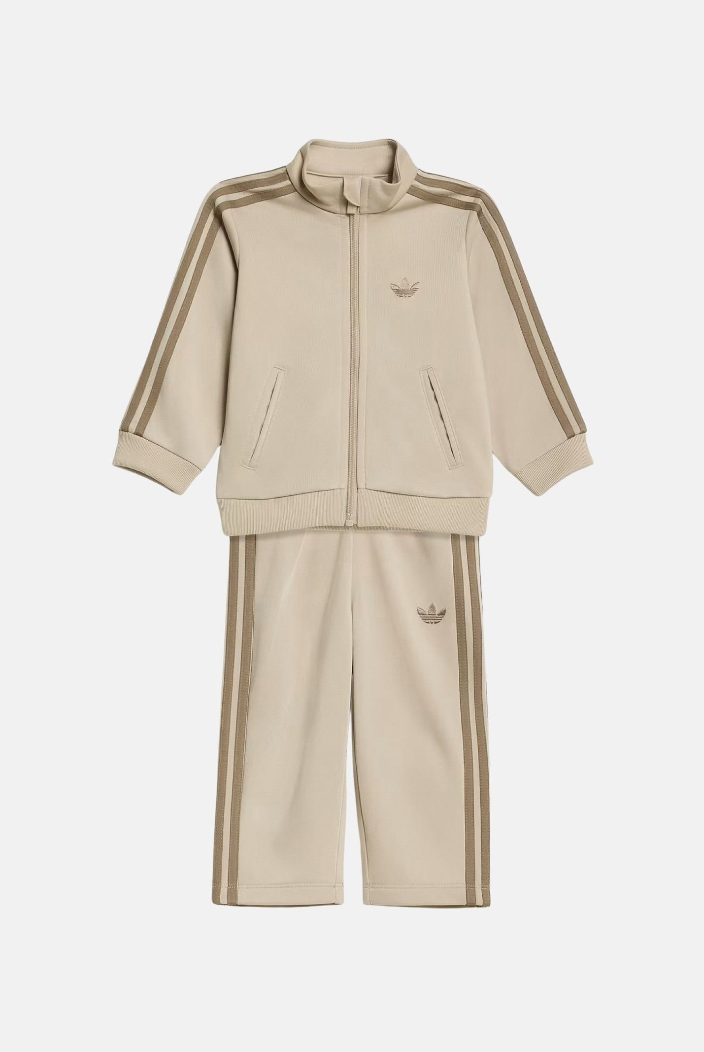 ADIDAS ORIGINALS Tuta TRACKSUIT FIREBIRD Khaki Three -beige da neonato con iconiche 3-Stripes KG3885 . ADIDAS ORIGINALS