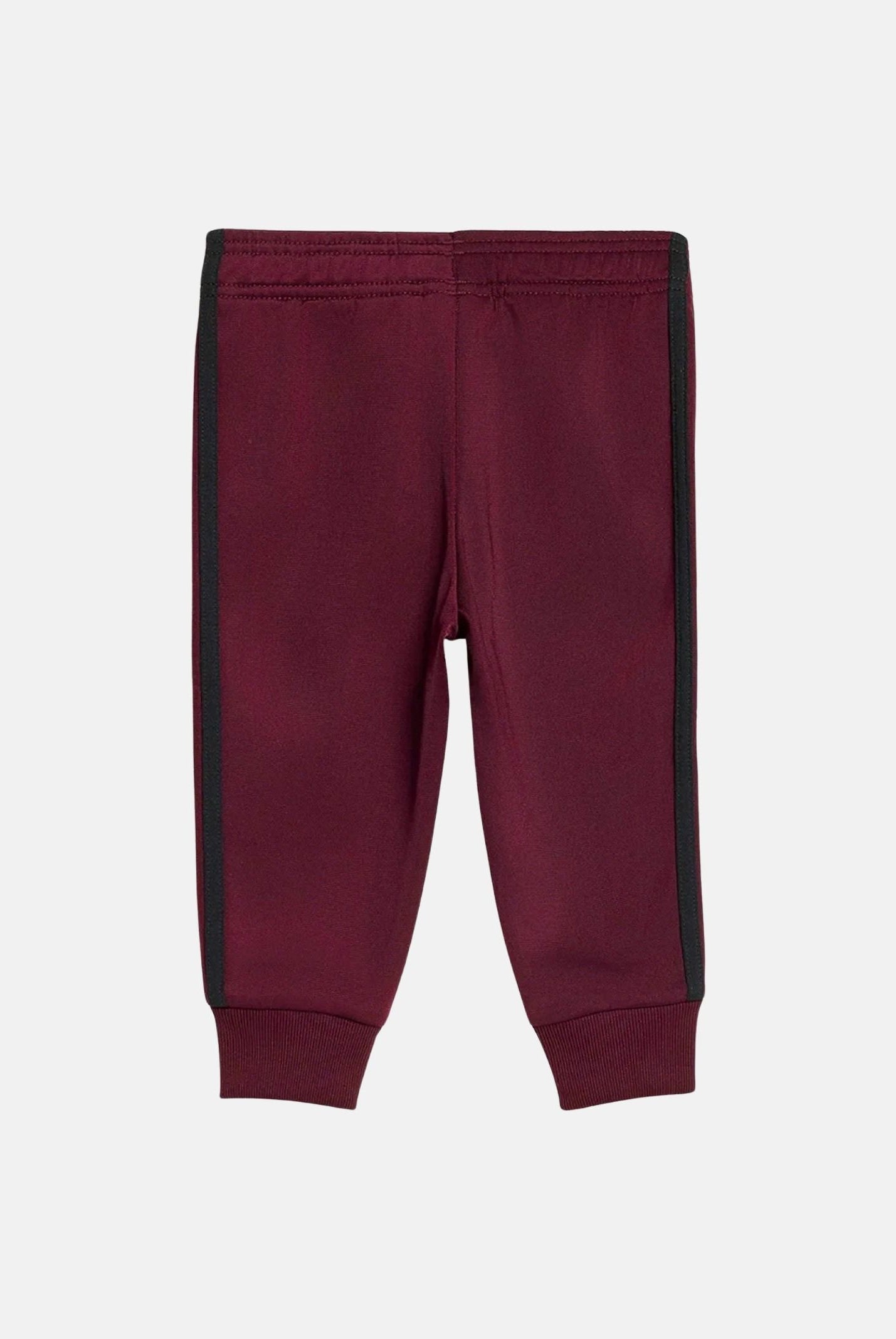 ADIDAS ORIGINALS Tuta SST Maroon bordeaux neonato con iconiche 3-Stripes a contrasto e logo Trefoil KH0847 . ADIDAS ORIGINALS