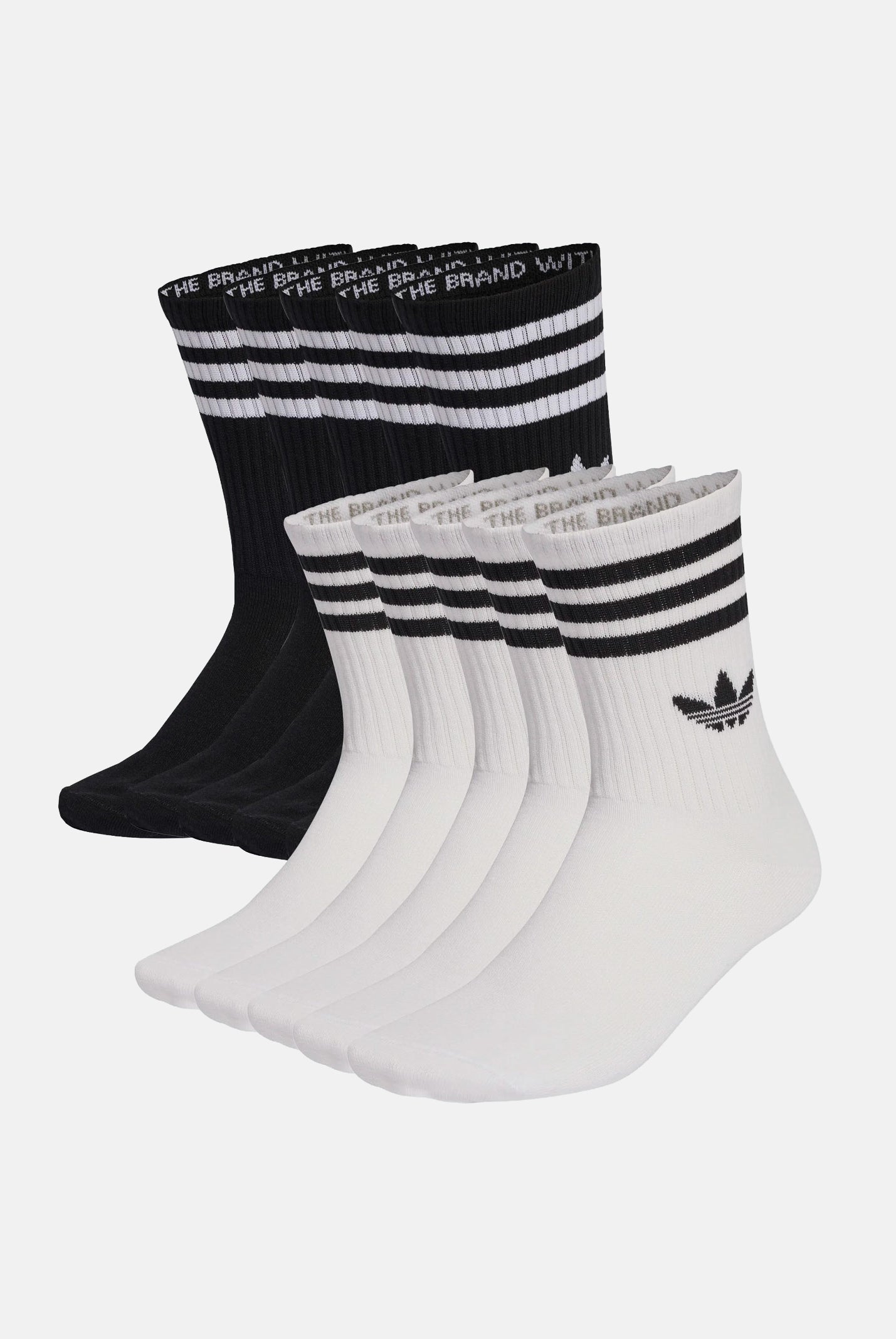 ADIDAS ORIGINALS Calzini 3 stripes in confezione da 10 paia, bianchi e neri per uomo e donna. KH1556 . ADIDAS ORIGINALS