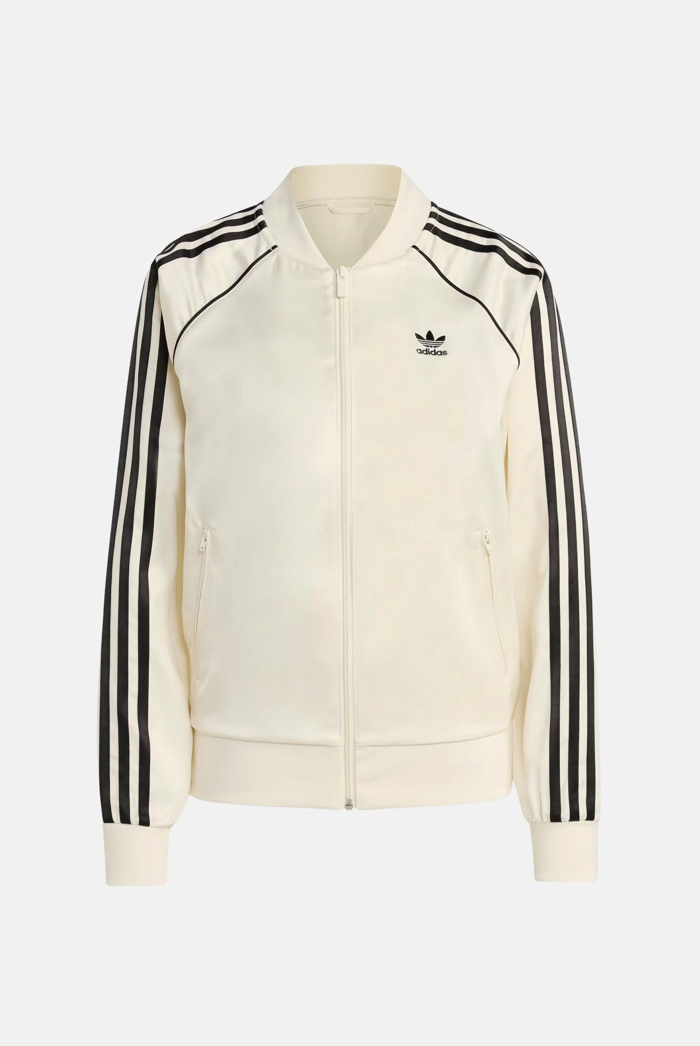 ADIDAS ORIGINALS Felpa con zip Adicolor SST Satin panna da donna KH1567 . ADIDAS ORIGINALS