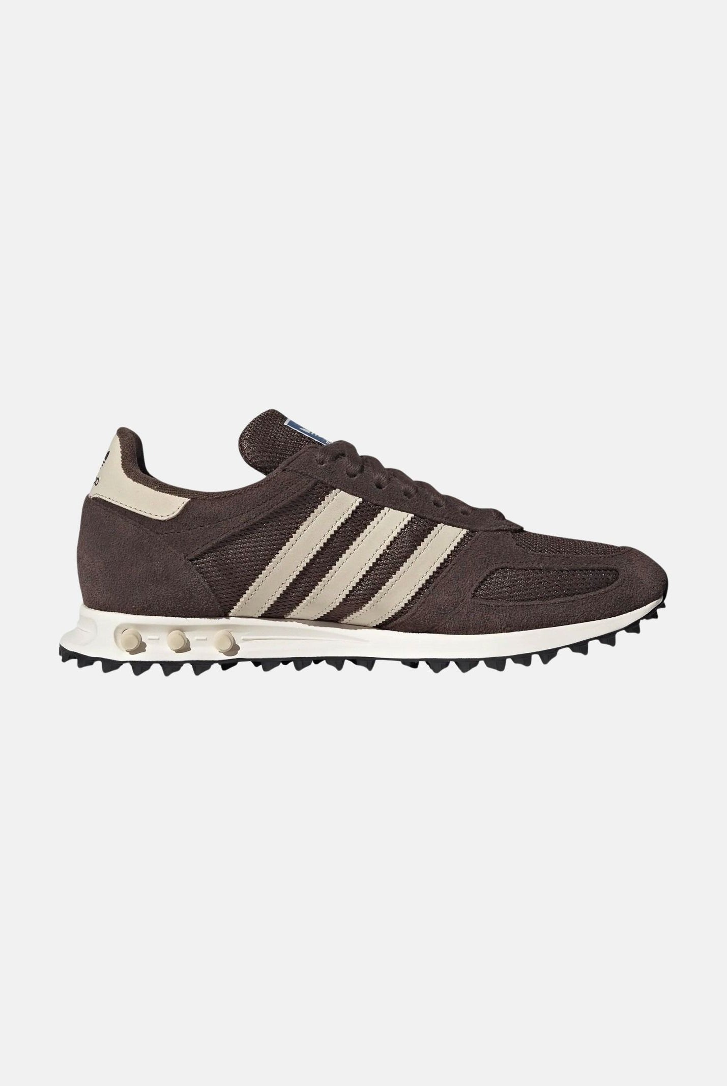 ADIDAS ORIGINALS Sneakers LA TRAINER OG marrone e bianca da uomocon strisce laterali a contrasto KH9679 . ADIDAS ORIGINALS