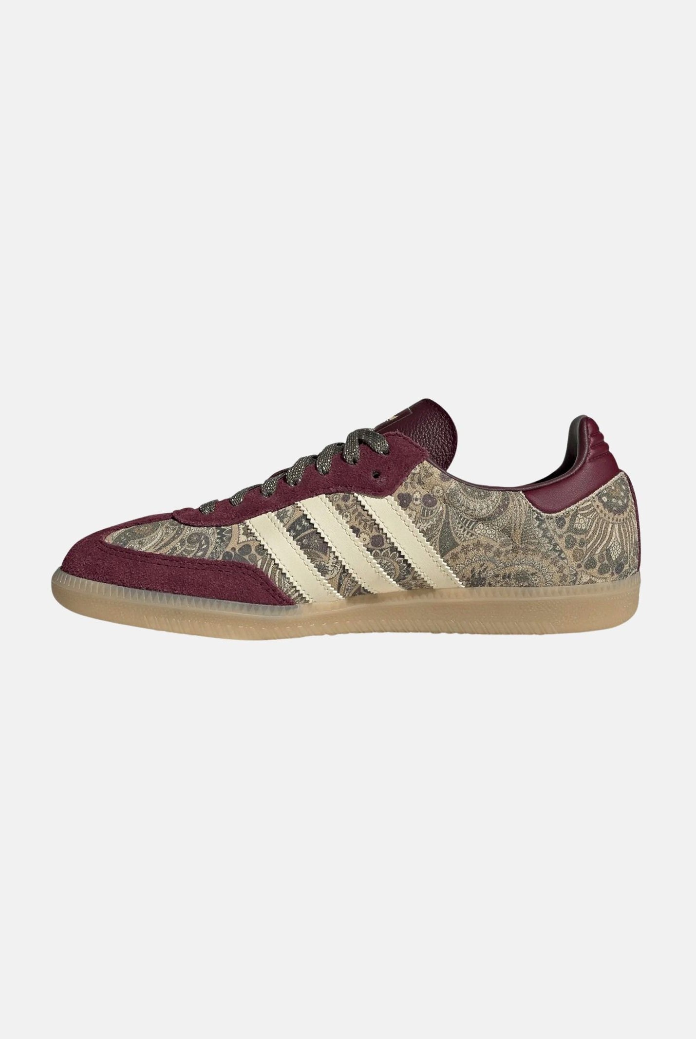 ADIDAS ORIGINALS Sneakers SAMBA OG X LIBERTY LONDON Maroon vaniglia da donna KH9802 . ADIDAS ORIGINALS