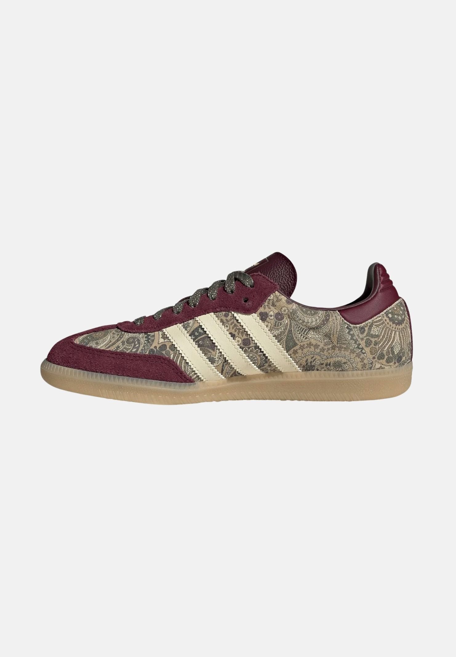 ADIDAS ORIGINALS Sneakers SAMBA OG X LIBERTY LONDON Maroon vaniglia da donna KH9802 . ADIDAS ORIGINALS