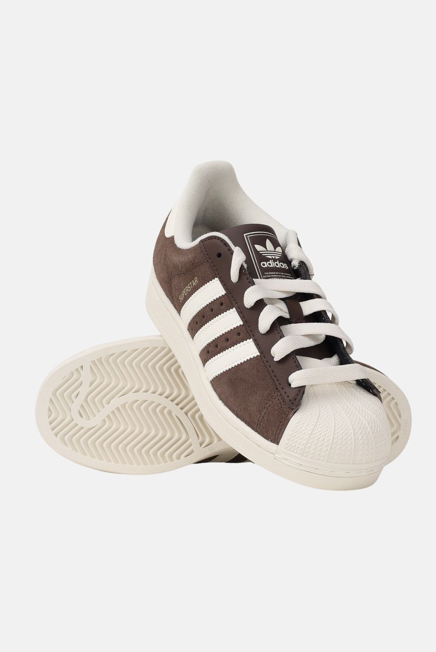 ADIDAS ORIGINALS Sneakers SUPERSTAR II marroni e bianche per uomo e donna KI1457 . ADIDAS ORIGINALS