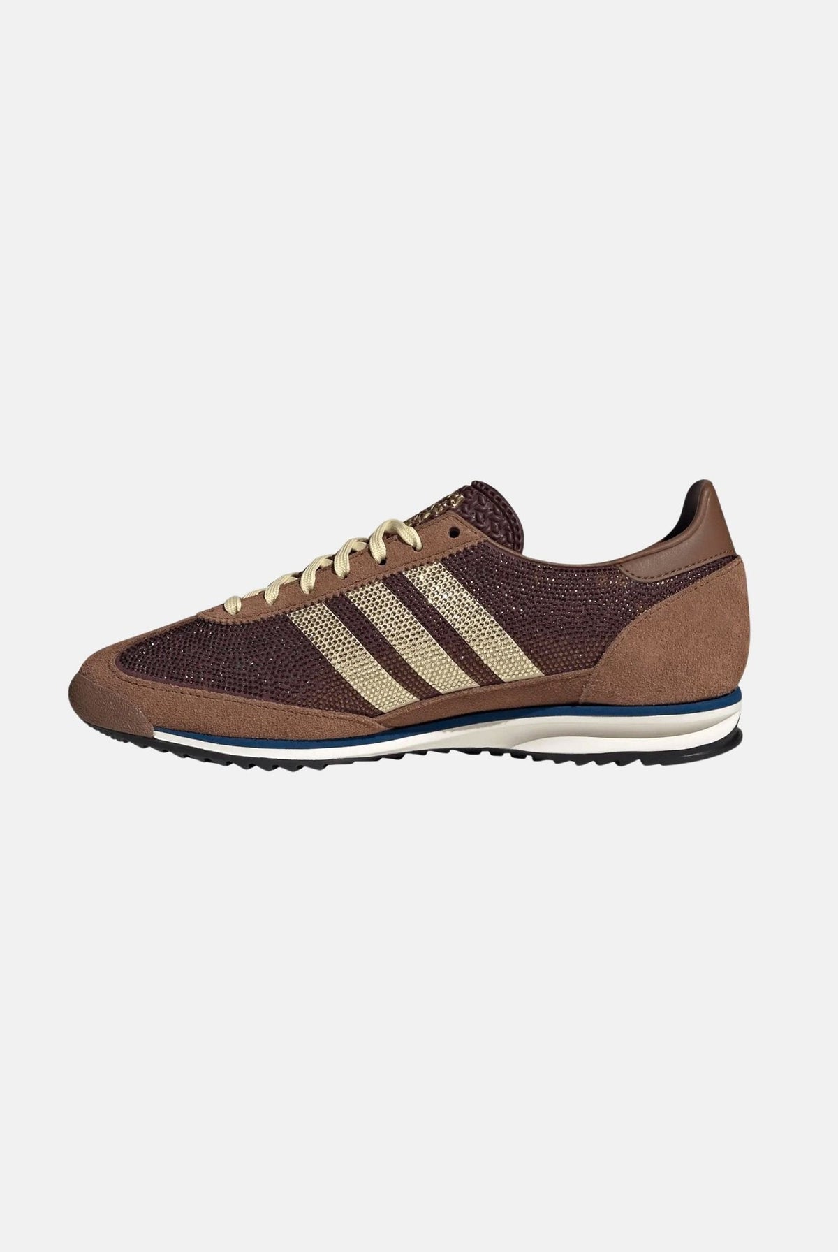 ADIDAS ORIGINALS Sneakers SL 72 marrone per uomo e donna con dettagli dorati e suola con carrarmato in gomma KJ2425 . ADIDAS ORIGINALS