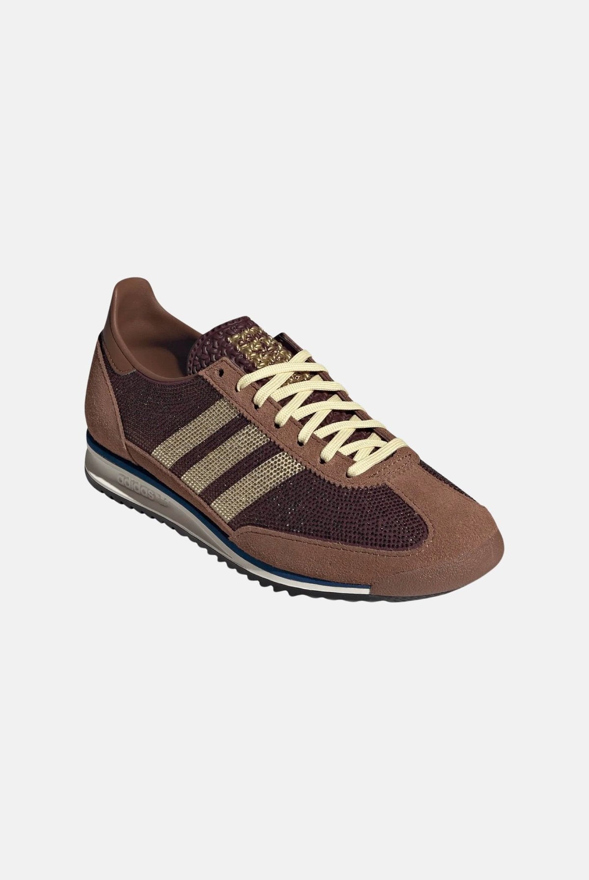 ADIDAS ORIGINALS Sneakers SL 72 marrone per uomo e donna con dettagli dorati e suola con carrarmato in gomma KJ2425 . ADIDAS ORIGINALS