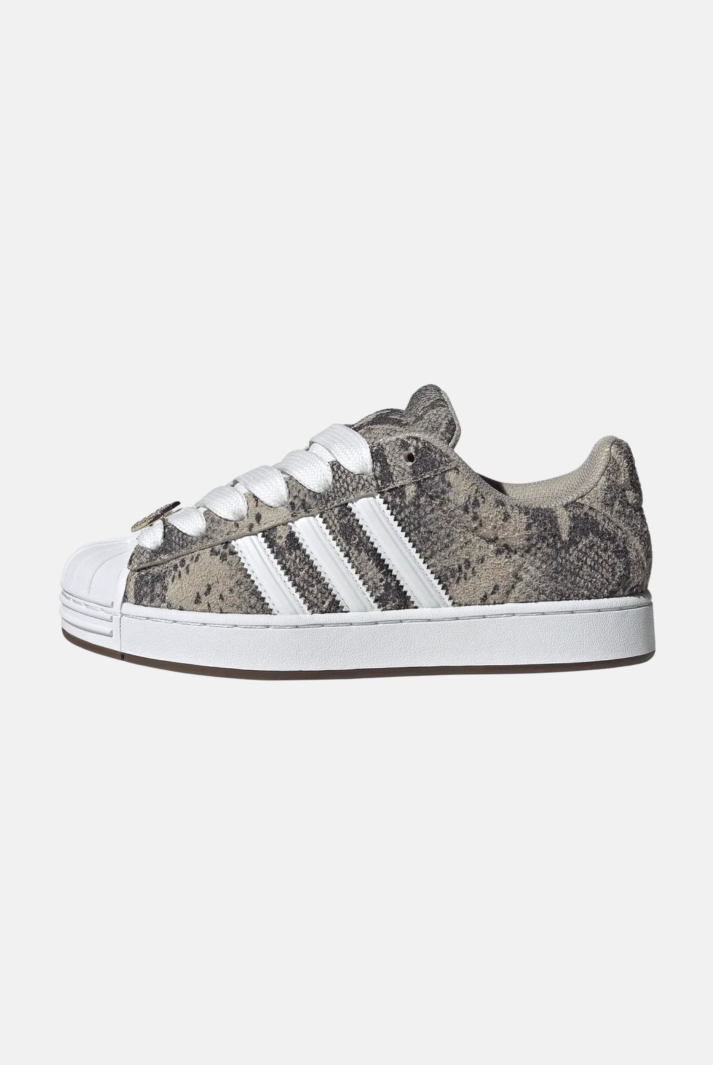 ADIDAS ORIGINALS Sneakers SUPERSTAR II beige-grigio da donna con stampa animalier effetto serpente KJ4648 . ADIDAS ORIGINALS