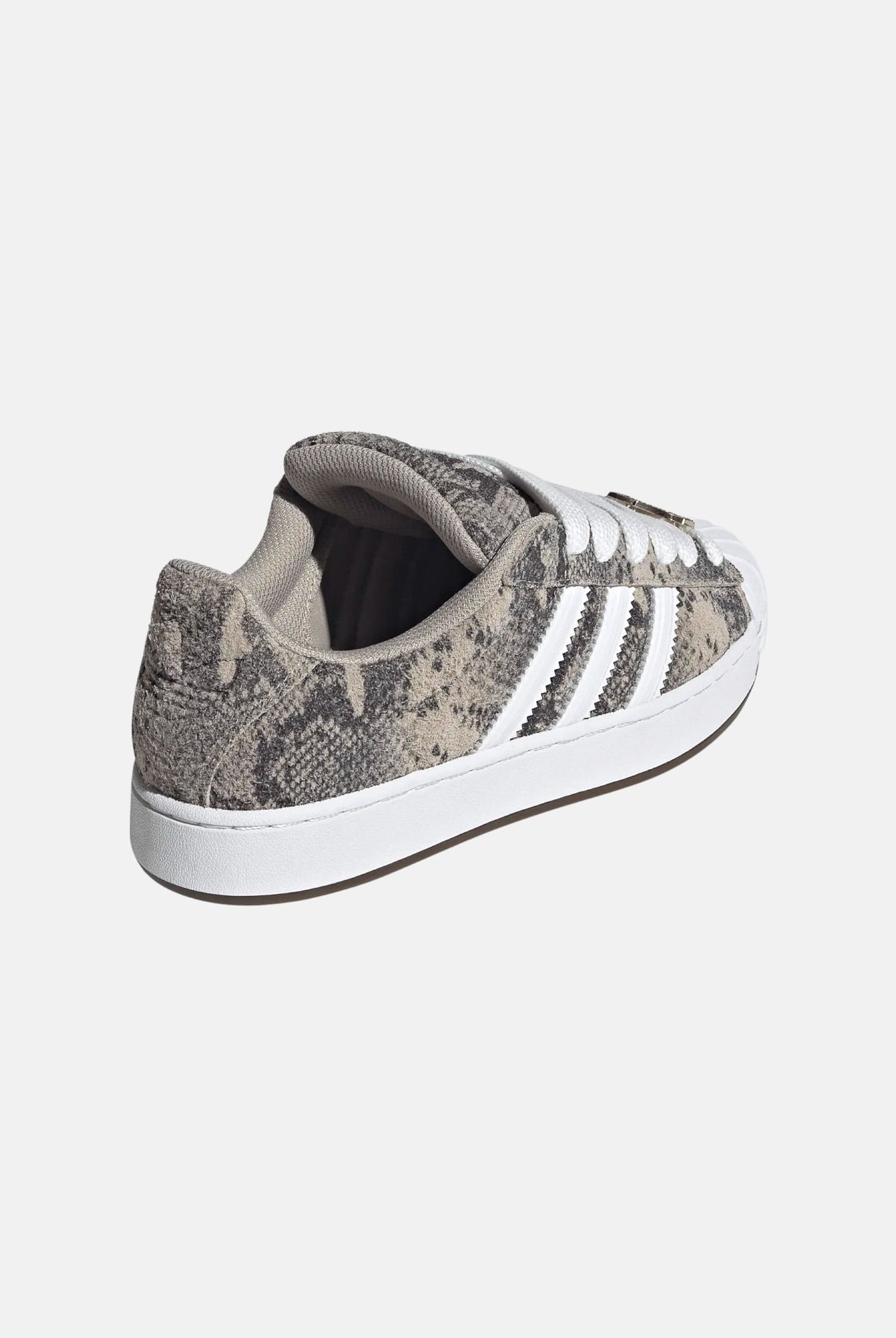 ADIDAS ORIGINALS Sneakers SUPERSTAR II beige-grigio da donna con stampa animalier effetto serpente KJ4648 . ADIDAS ORIGINALS