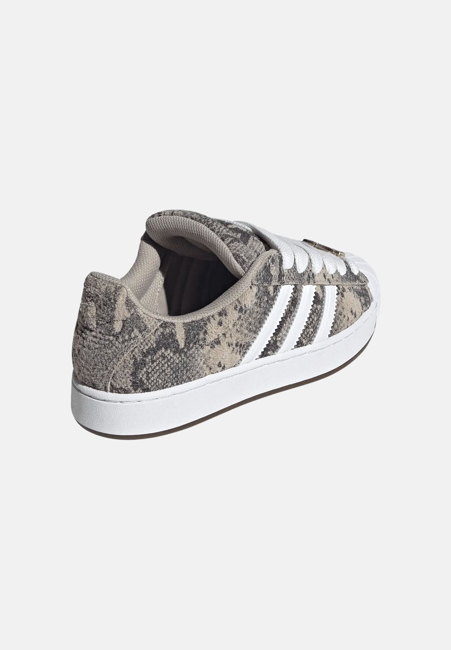 ADIDAS ORIGINALS Sneakers SUPERSTAR II beige-grigio da donna con stampa animalier effetto serpente KJ4648 . ADIDAS ORIGINALS
