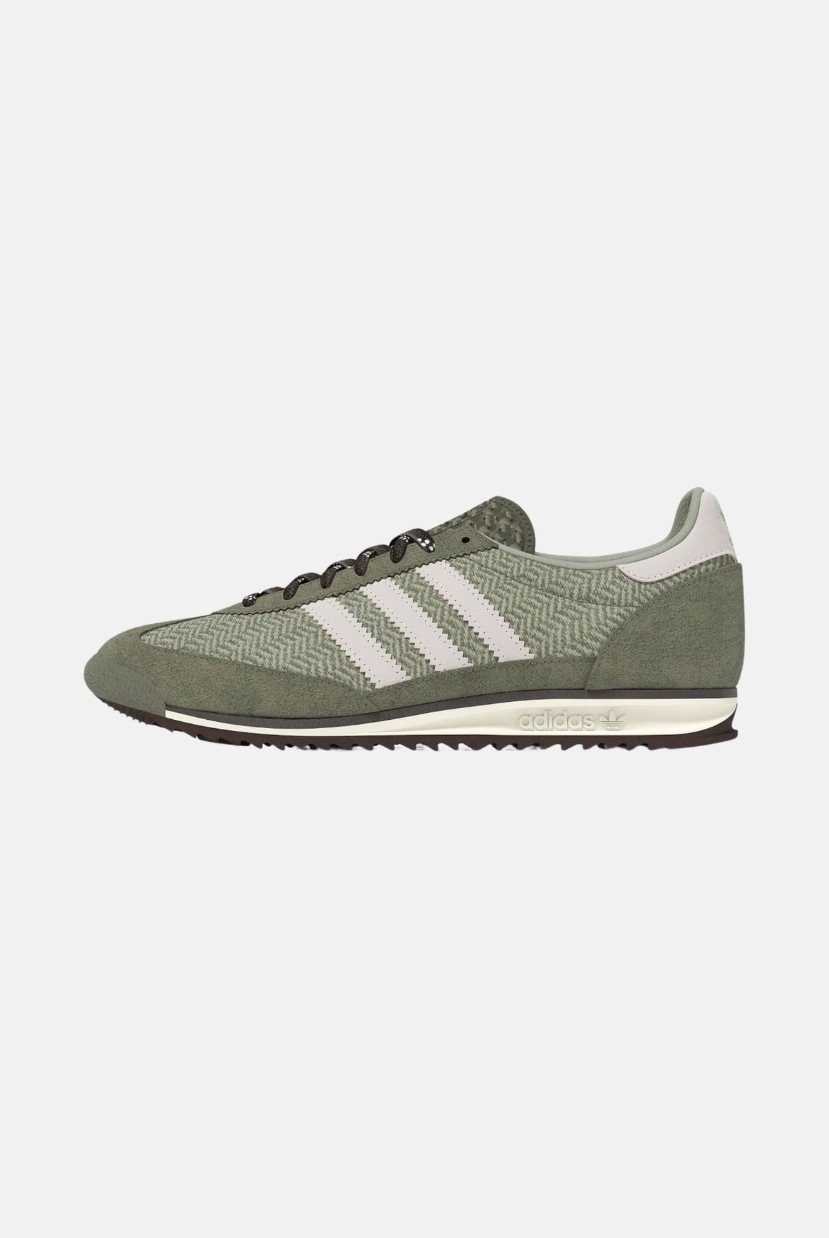 ADIDAS ORIGINALS Sneakers SL72 verde per uomo e donna con strisce bianche e suola dentellata rétro KJ5010 . ADIDAS ORIGINALS