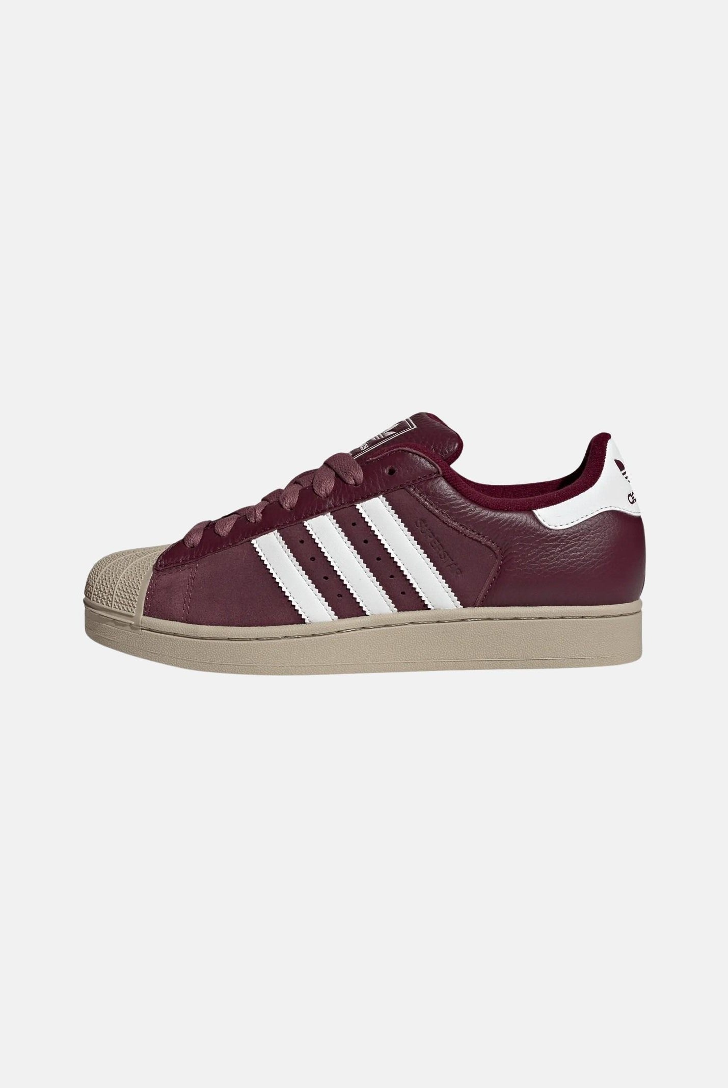 ADIDAS ORIGINALS Sneakers SUPERSTAR II Maroon bordeaux da uomo con iconche 3-stripes KJ9949 . ADIDAS ORIGINALS