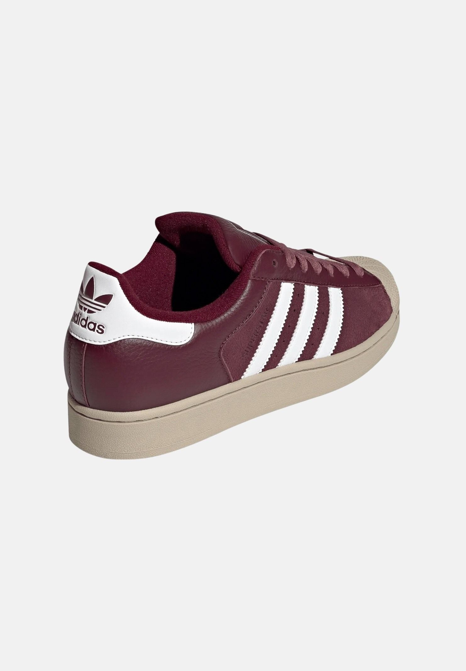 ADIDAS ORIGINALS Sneakers SUPERSTAR II Maroon bordeaux da uomo con iconche 3-stripes KJ9949 . ADIDAS ORIGINALS