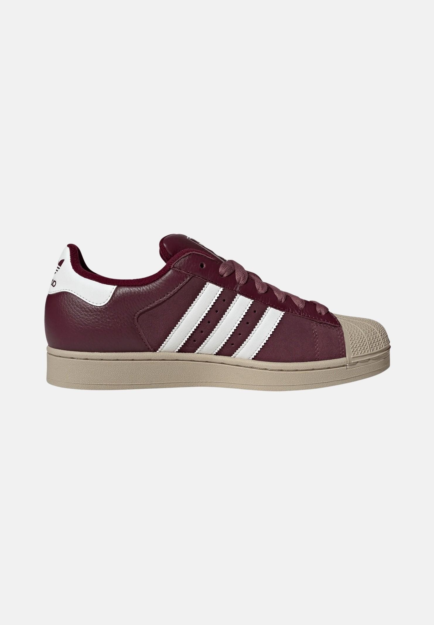 ADIDAS ORIGINALS Sneakers SUPERSTAR II Maroon bordeaux da uomo con iconche 3-stripes KJ9949 . ADIDAS ORIGINALS