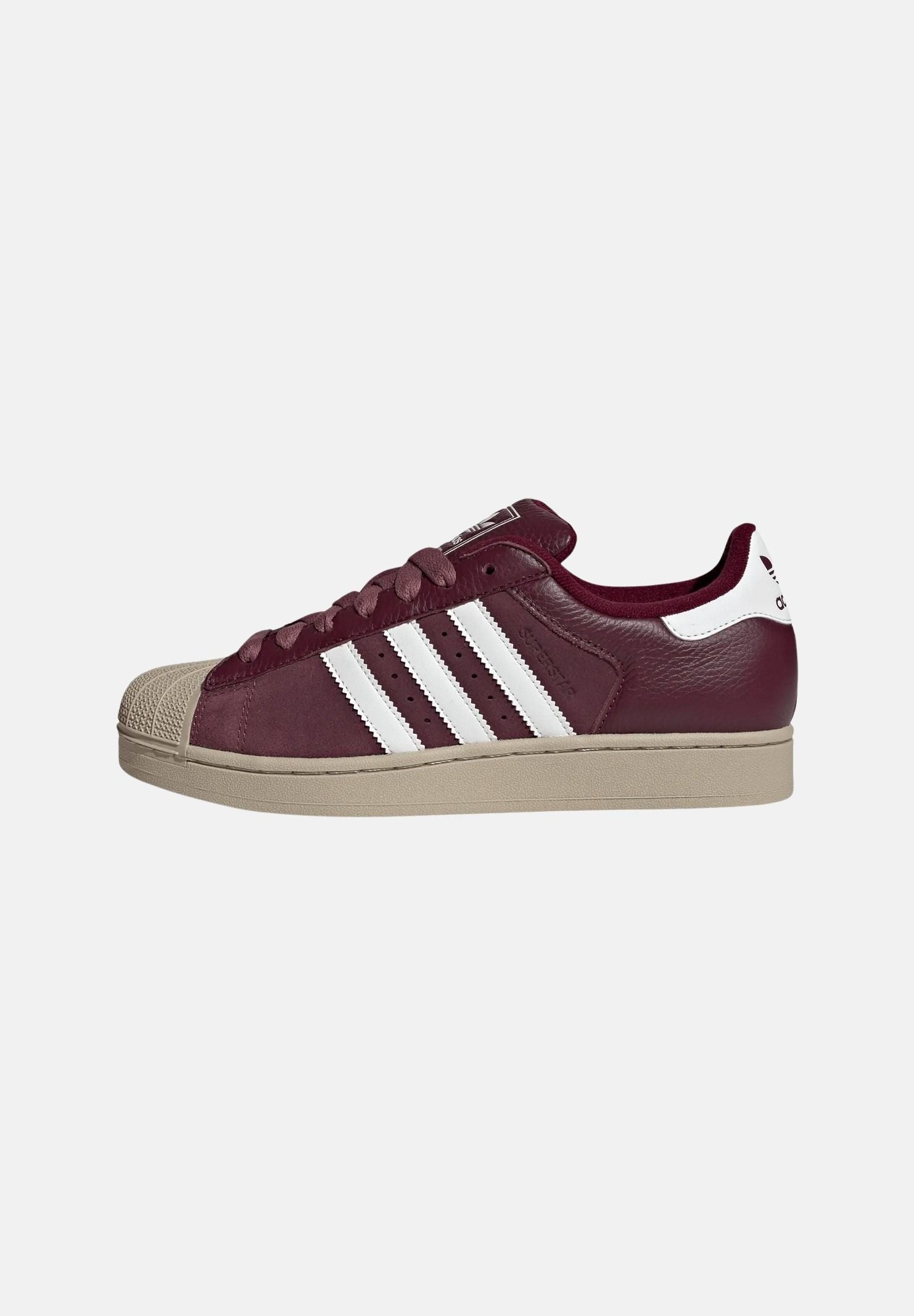 ADIDAS ORIGINALS Sneakers SUPERSTAR II Maroon bordeaux da uomo con iconche 3-stripes KJ9949 . ADIDAS ORIGINALS