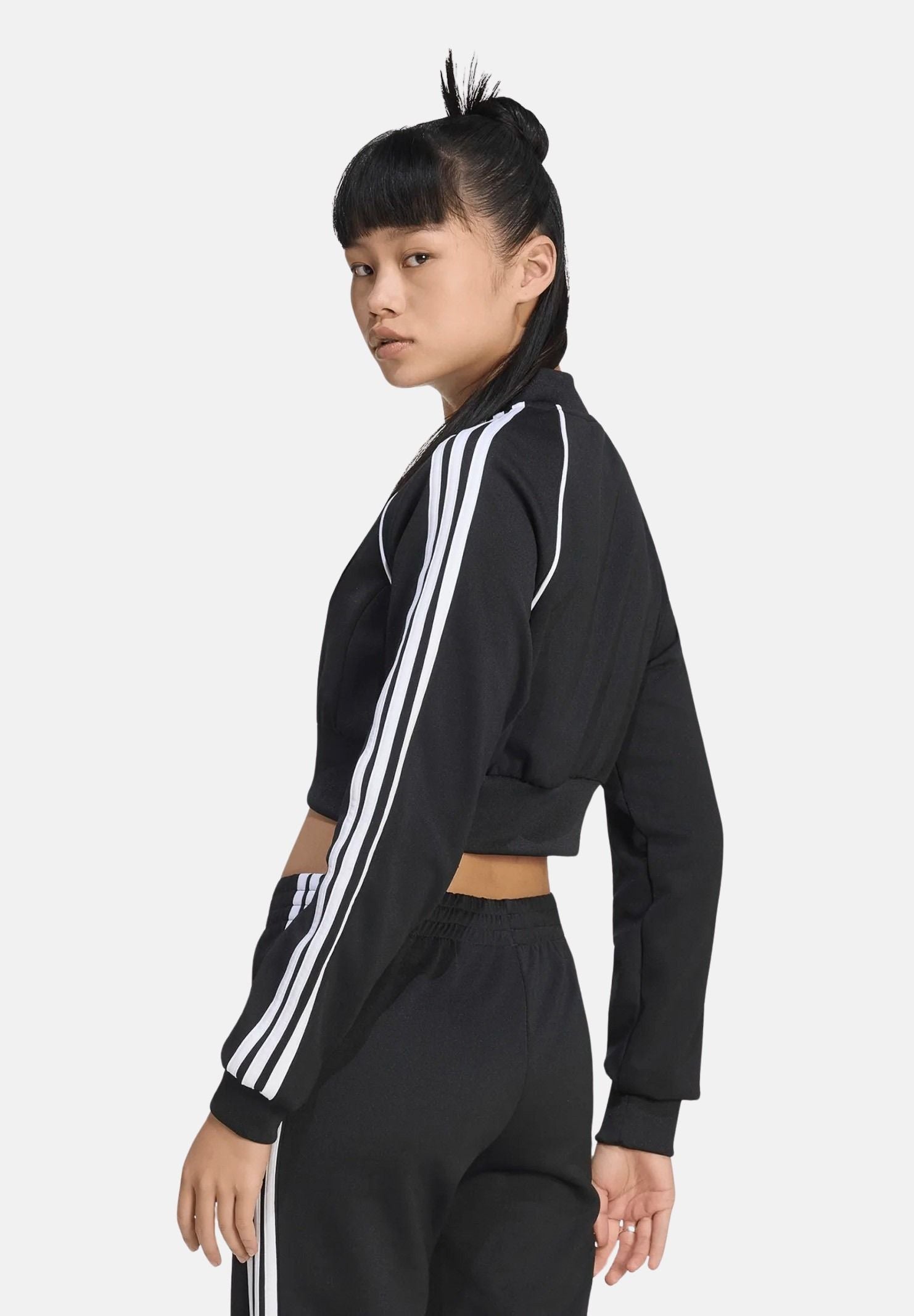 ADIDAS ORIGINALS Felpa SST CROPPED TRACK JACKET nera da donna KQ6426 . ADIDAS ORIGINALS