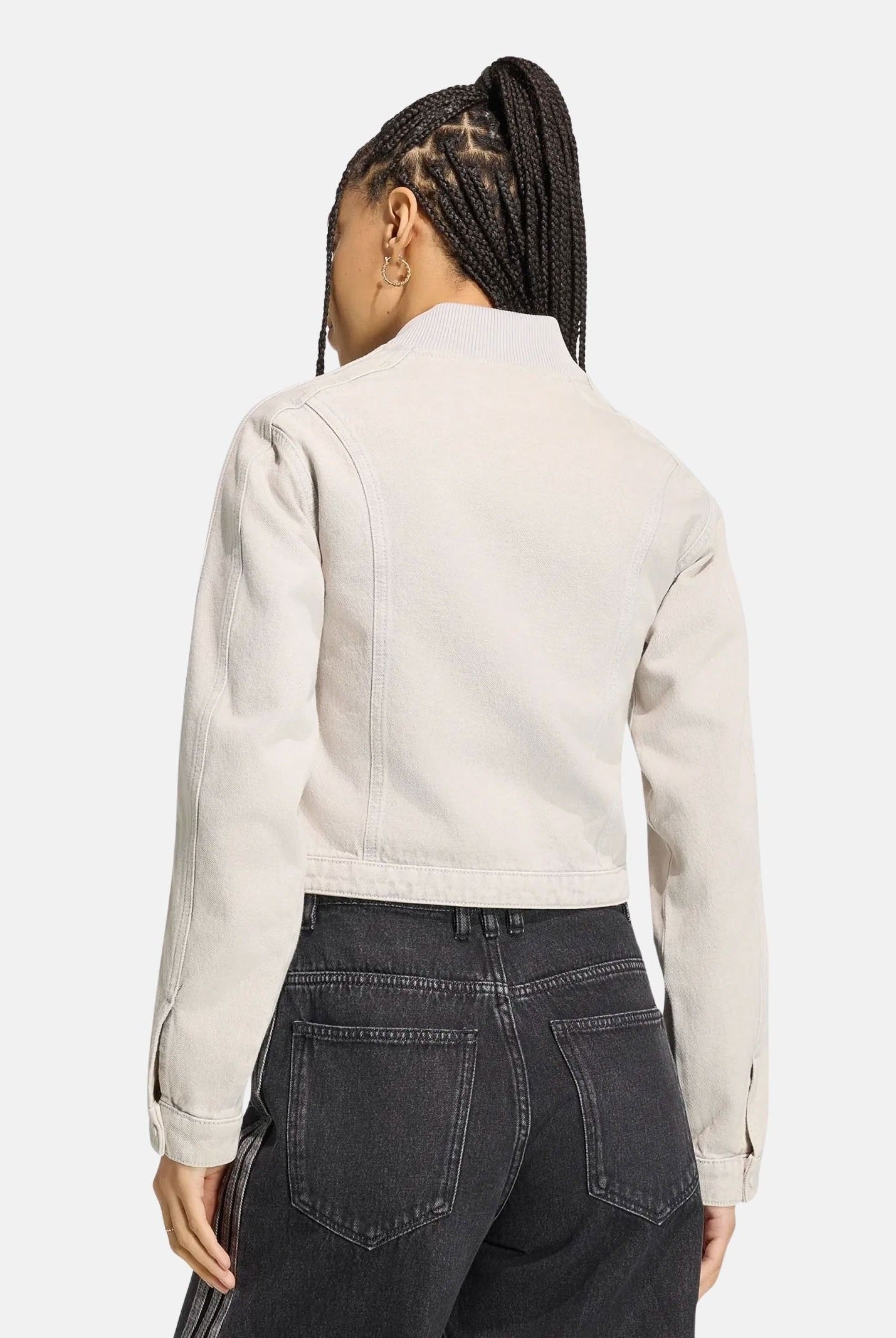 ADIDAS ORIGINALS Giacca SST 2.0 DENIM TRACK TOP clear grey , grigio-chiaro da donna con finitura délavé<BR/> KQ6468 . ADIDAS ORIGINALS