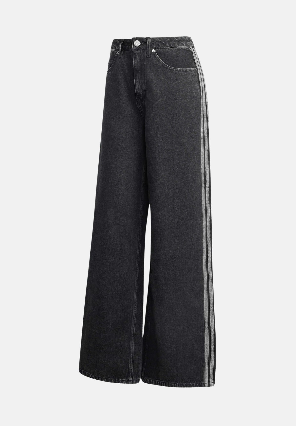 ADIDAS ORIGINALS Jeans ADICOLOR DENIM WIDE LEG nero da donna con design a gamba larga e cuciture classiche KQ6469 . ADIDAS ORIGINALS