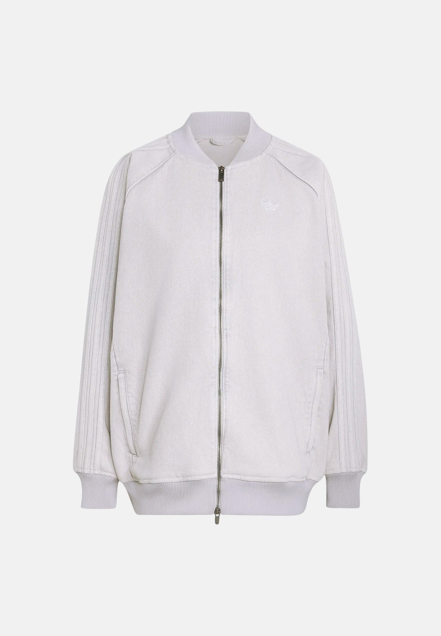 ADIDAS ORIGINALS Giacca SST OVERSIZED DENIM grigio chiaro da donna in tinta unita KQ6472 . ADIDAS ORIGINALS