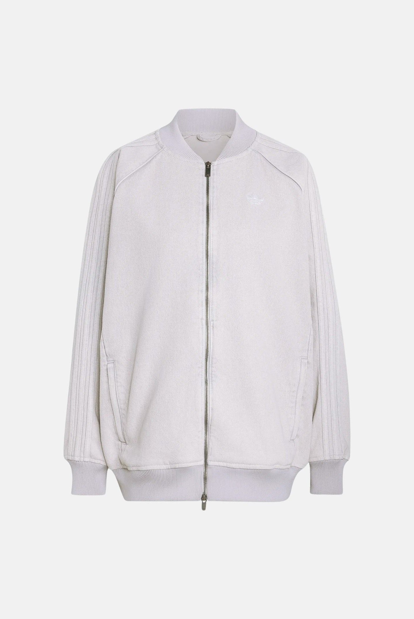 ADIDAS ORIGINALS Giacca SST OVERSIZED DENIM grigio chiaro da donna in tinta unita KQ6472 . ADIDAS ORIGINALS