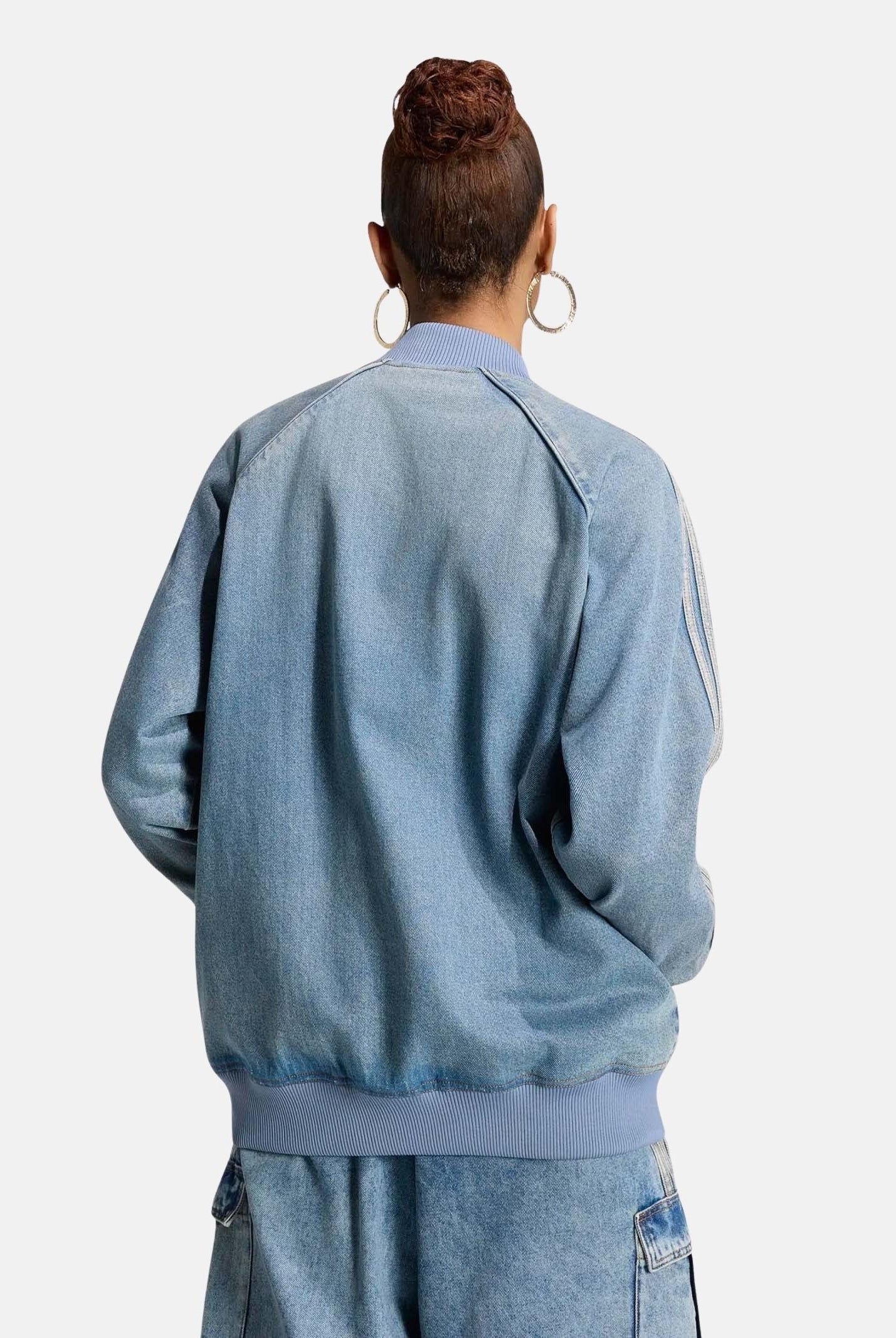 ADIDAS ORIGINALS Giacca di jeans SST OVERSIZED DENIM worn blu, celeste chiaro da donna KQ6473 . ADIDAS ORIGINALS