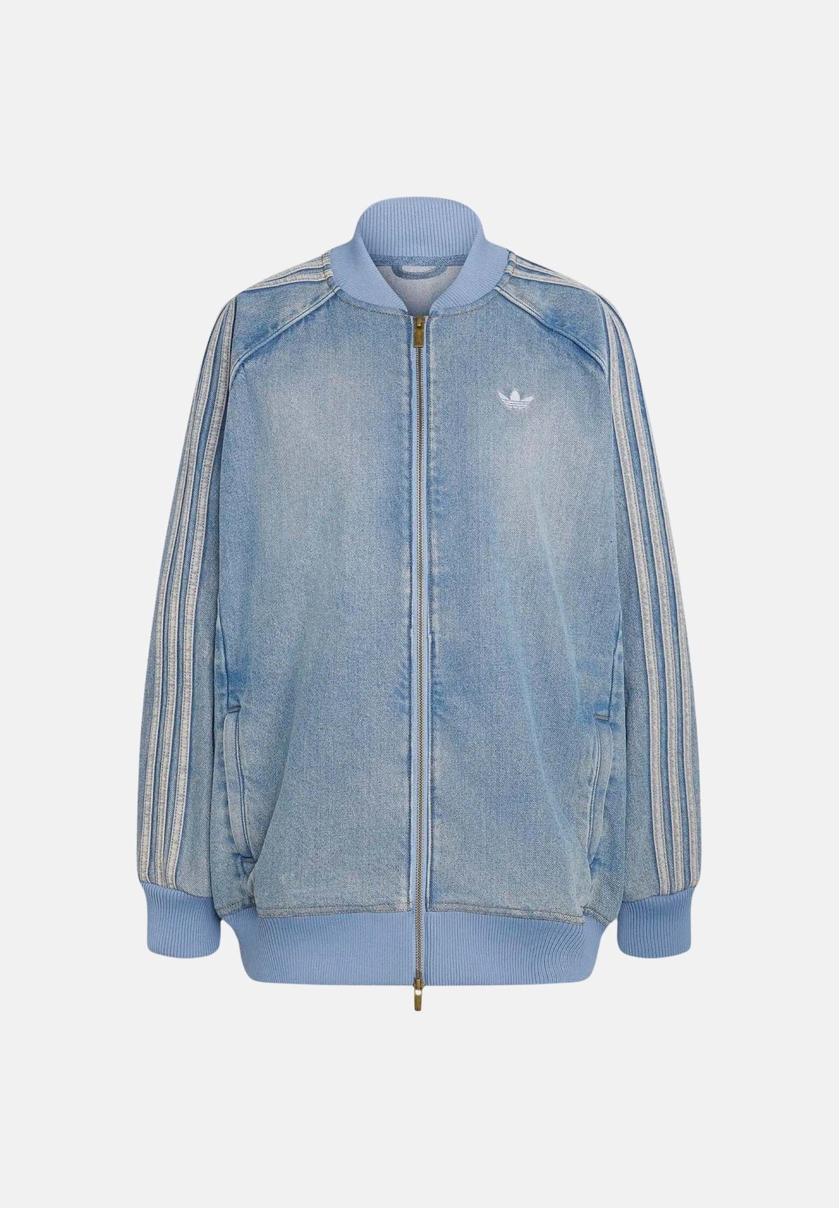 ADIDAS ORIGINALS Giubbotto di jeans SST OVERSIZED DENIM worn blu, celeste chiaro da donna KQ6473 . ADIDAS ORIGINALS