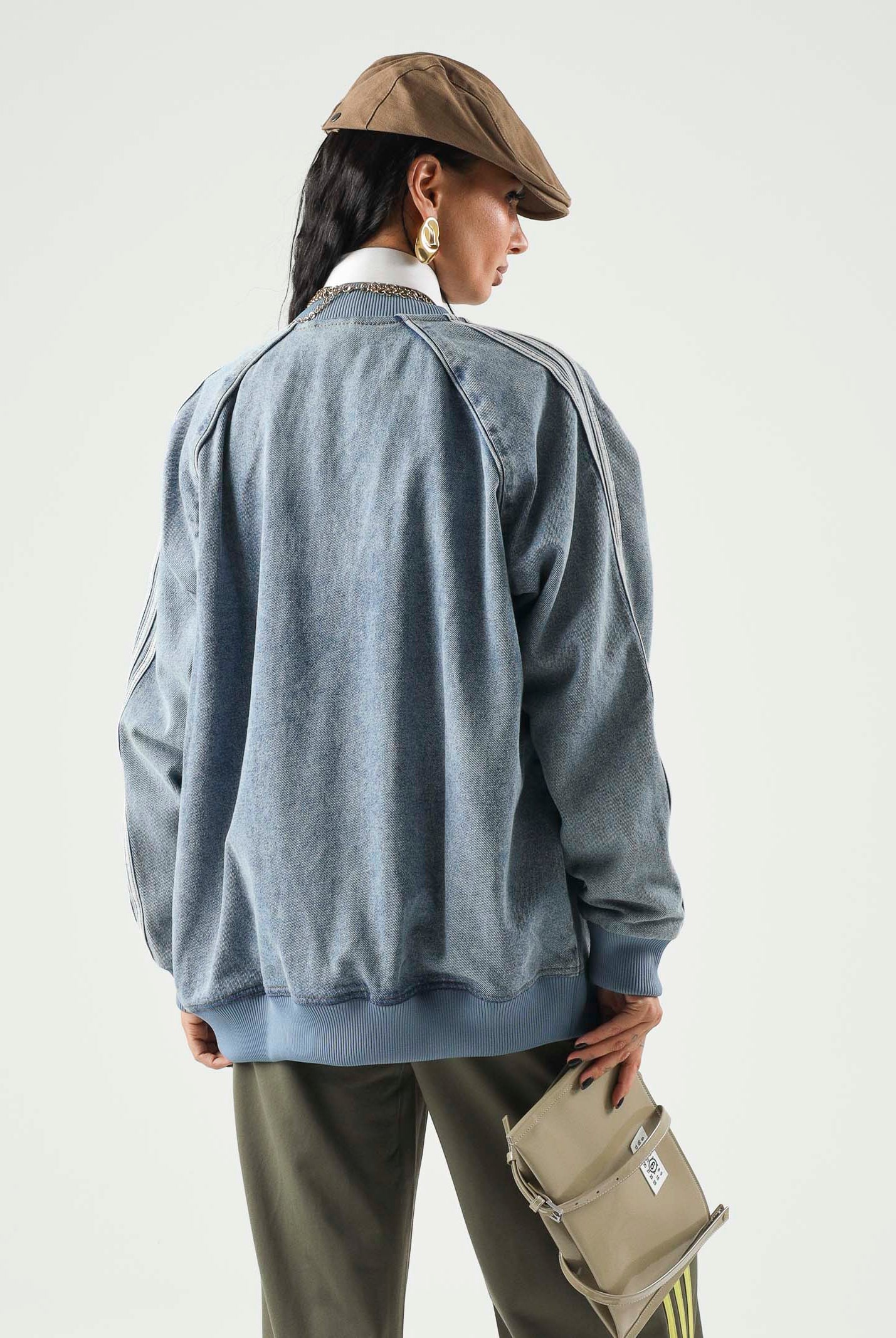 ADIDAS ORIGINALS Giacca di jeans SST OVERSIZED DENIM worn blu, celeste chiaro da donna KQ6473 . ADIDAS ORIGINALS