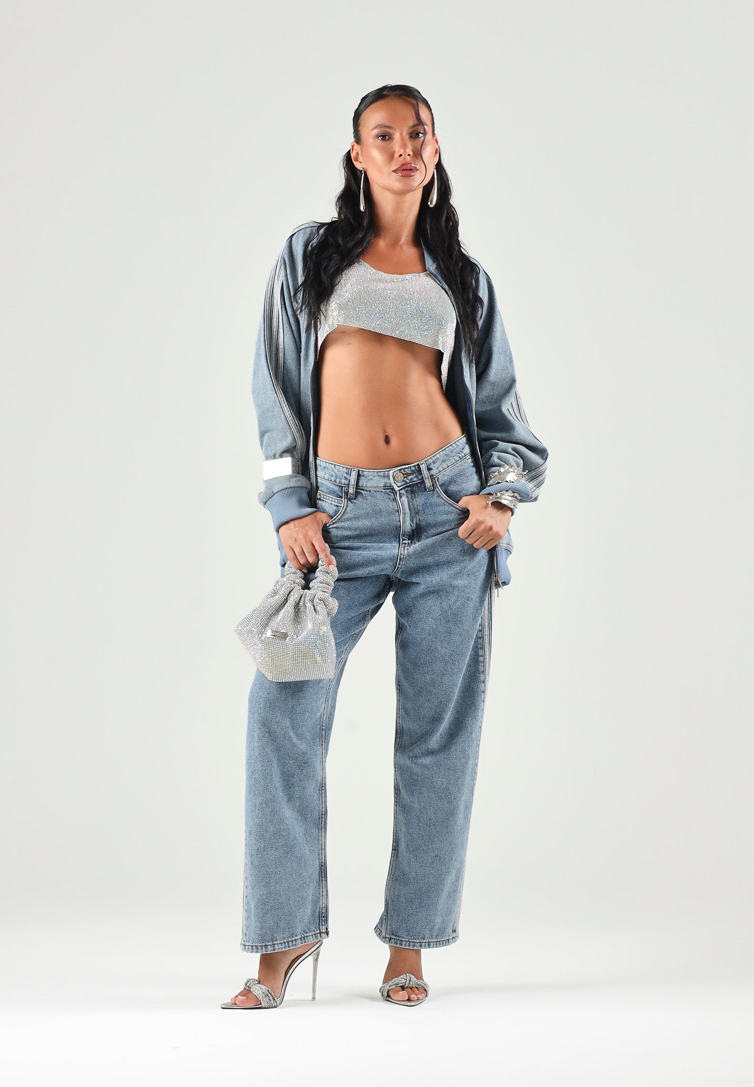 ADIDAS ORIGINALS Giacca di jeans SST OVERSIZED DENIM worn blu, celeste chiaro da donna KQ6473 . ADIDAS ORIGINALS