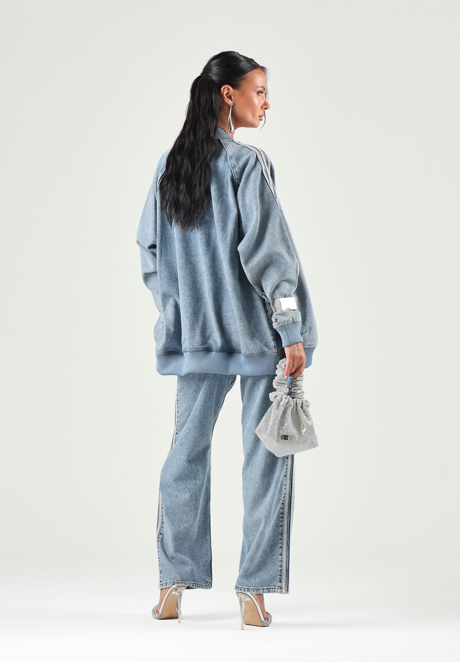 ADIDAS ORIGINALS Giacca di jeans SST OVERSIZED DENIM worn blu, celeste chiaro da donna KQ6473 . ADIDAS ORIGINALS