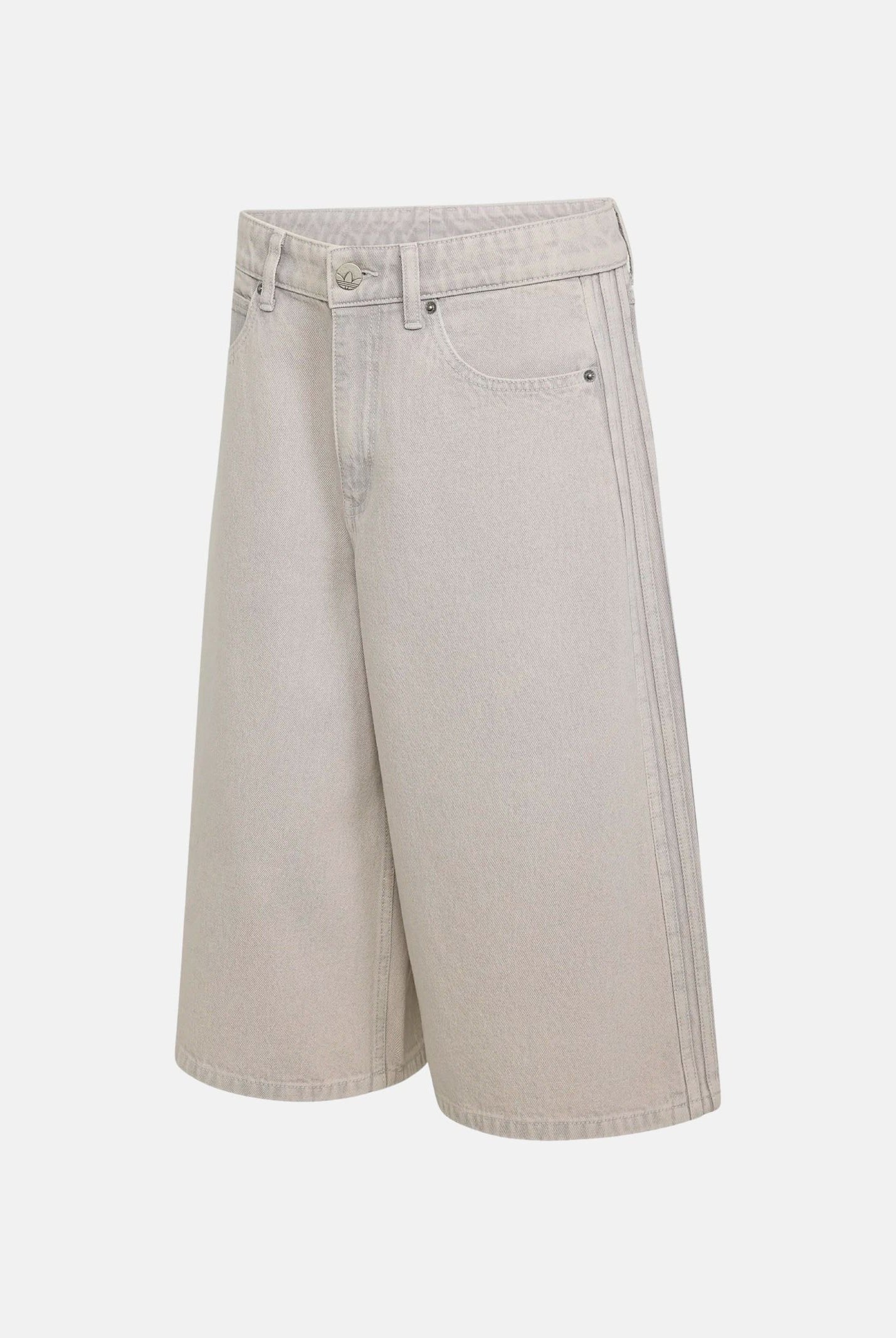 ADIDAS ORIGINALS Shorts JORT MID RISE grigio chiaro da donna a gamba larga KQ6477 . ADIDAS ORIGINALS