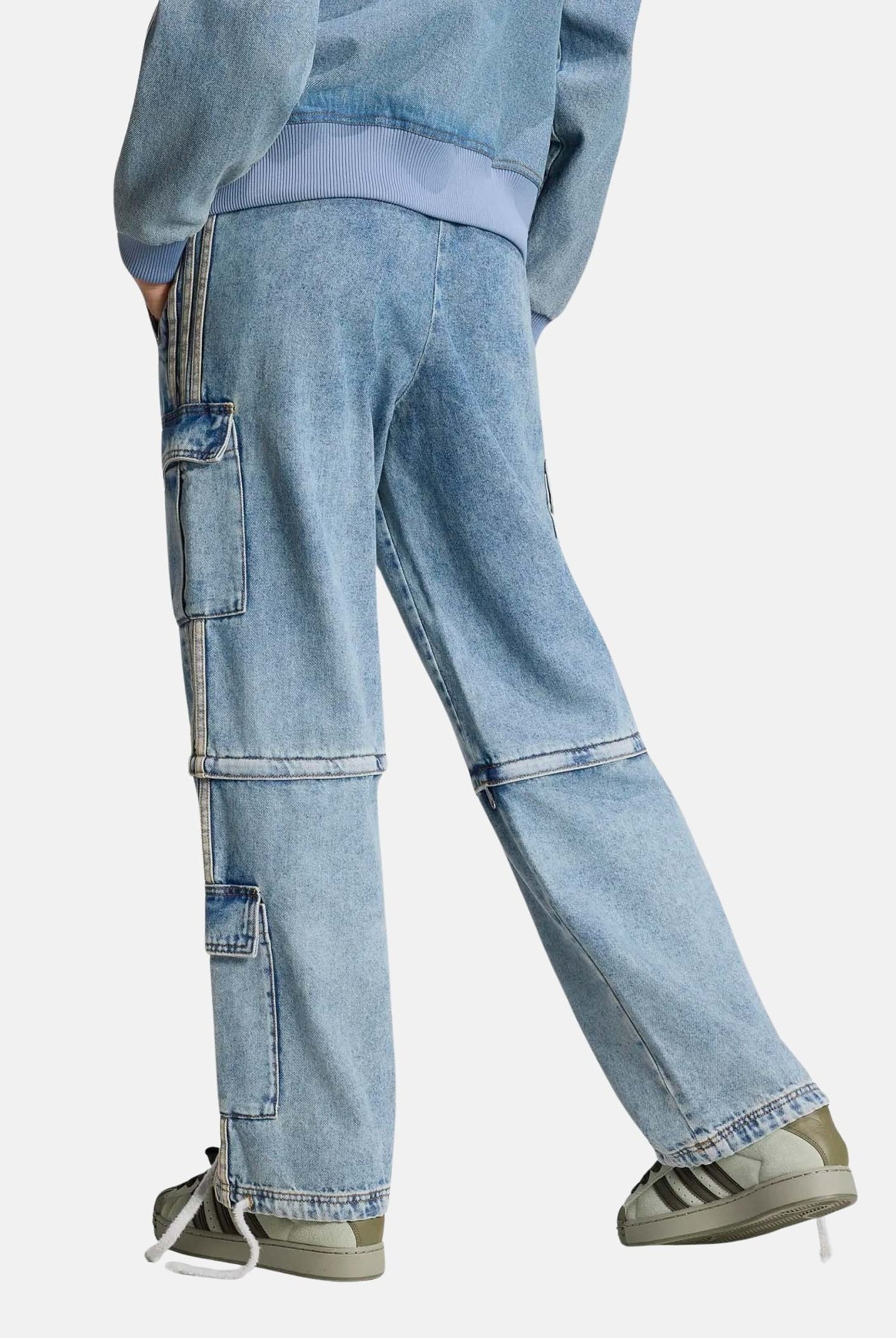ADIDAS ORIGINALS Jeans cargo Blue blu da uomo e donna con tasche applicate KQ6479 . ADIDAS ORIGINALS