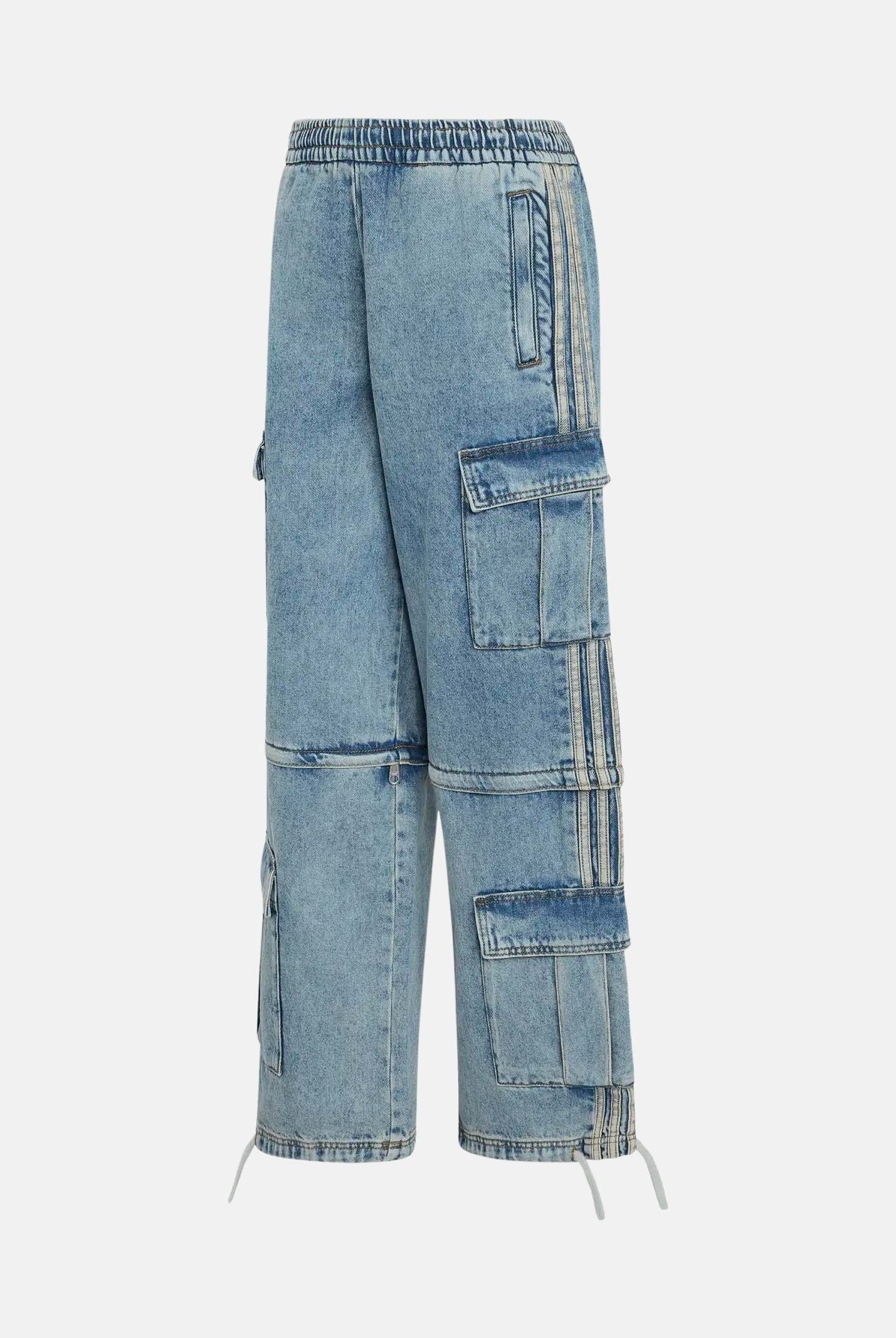 ADIDAS ORIGINALS Jeans cargo Blue blu da uomo e donna con tasche applicate KQ6479 . ADIDAS ORIGINALS