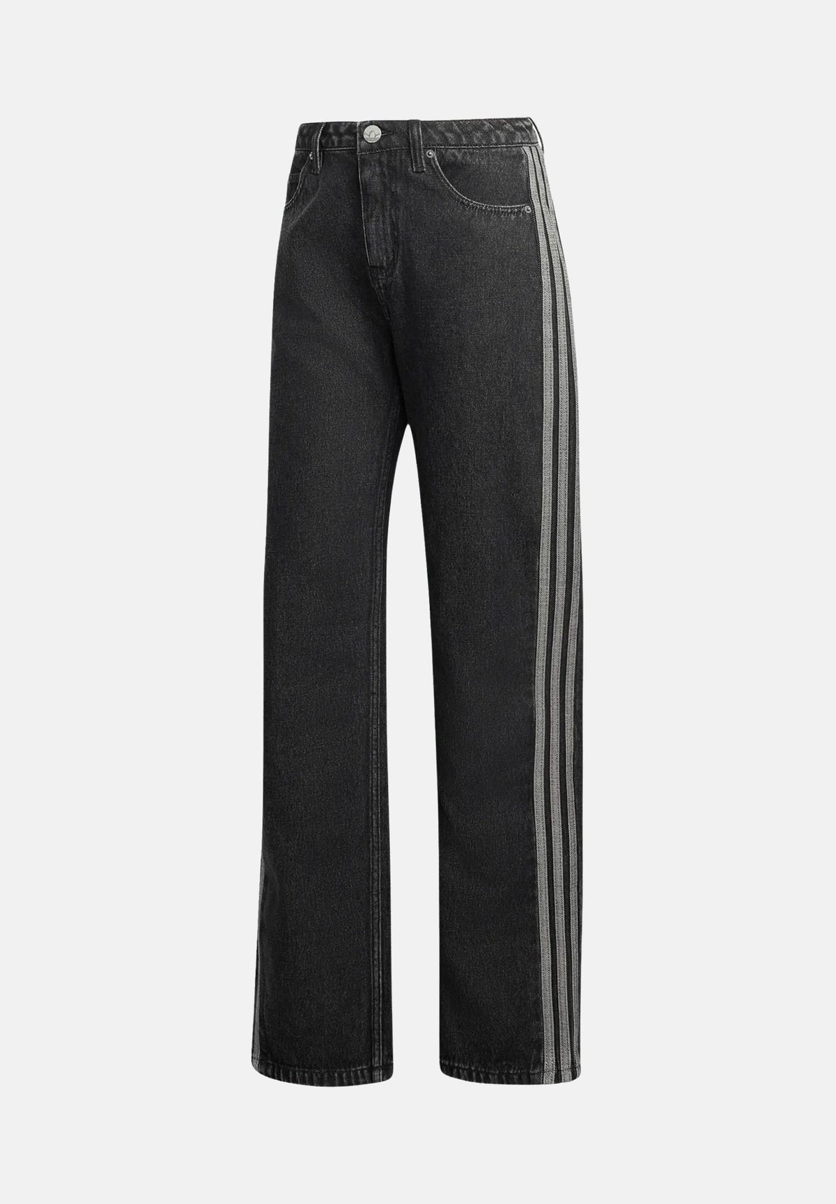 ADIDAS ORIGINALS Jeans FIREBIRD MID RISE STRAIGHT nero da donna con iconiche 3-Stripes laterali. KQ6488 . ADIDAS ORIGINALS