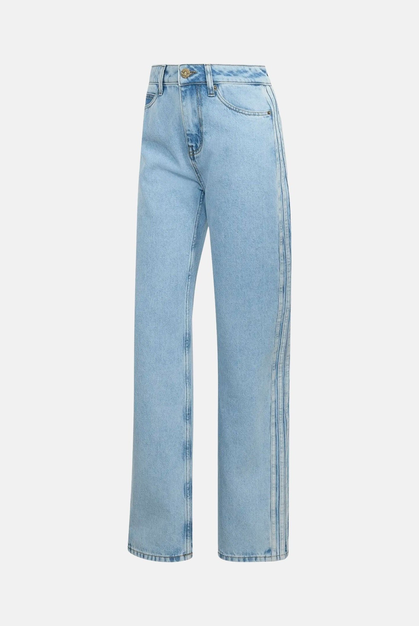 ADIDAS ORIGINALS Jeans FIREBIRD MID RISE STRAIGHT light-denim da donna con gamba dritta e dettagli laterali. KQ6490 . ADIDAS ORIGINALS