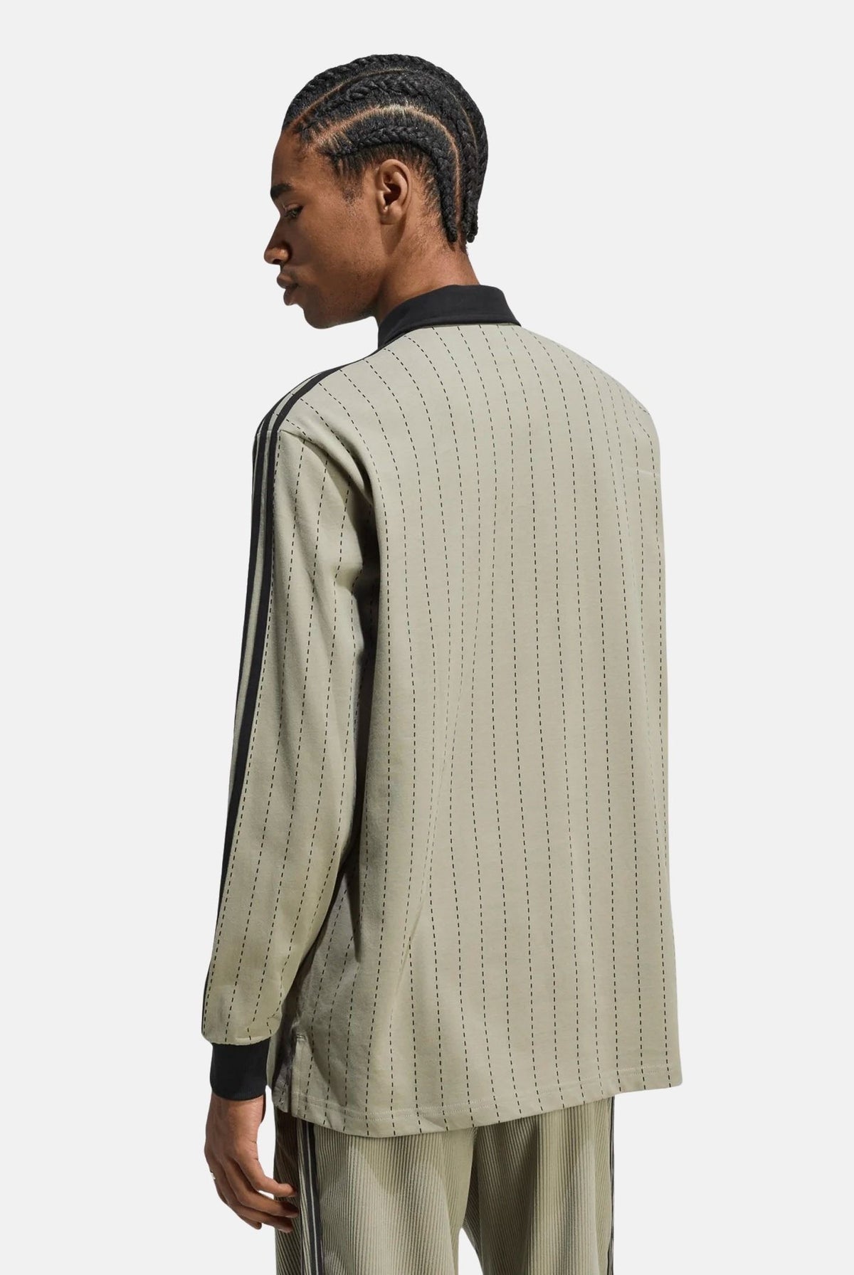 ADIDAS ORIGINALS Polo PINSTRIPES LONGSLEEVE manica lunga beige/ coffe da uomo KQ8876 . ADIDAS ORIGINALS