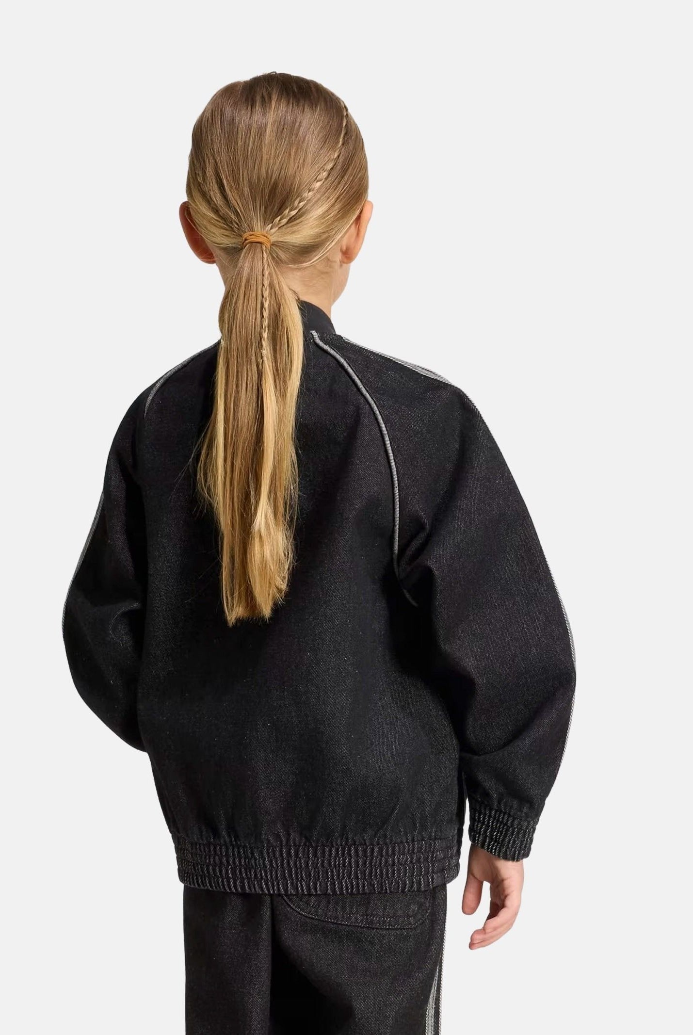 ADIDAS ORIGINALS Felpa TRACK TOP nera per bambino e bambina con iconiche tre strisce a contrasto.<BR/> KQ8906 . ADIDAS ORIGINALS
